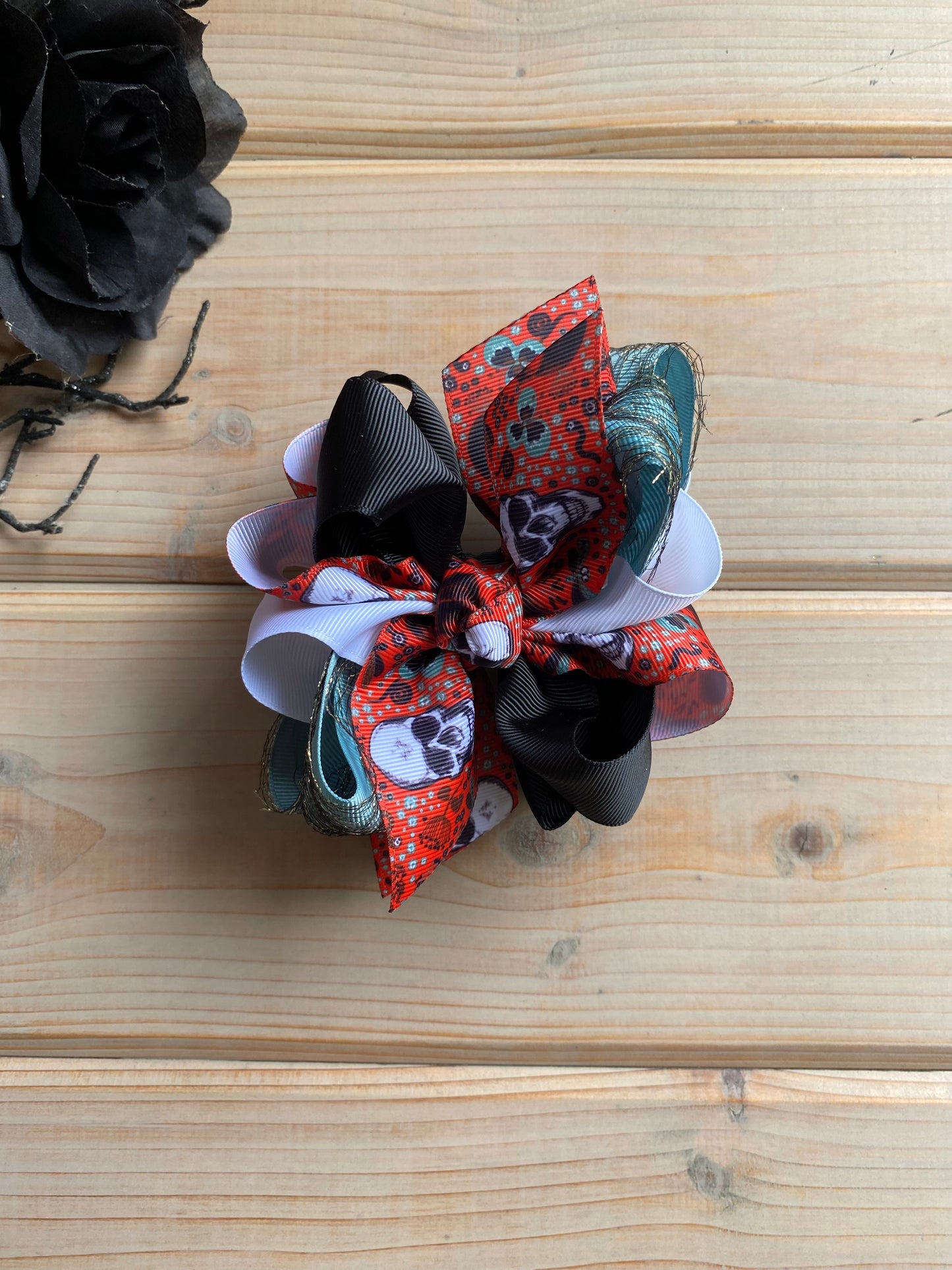 Skulls Multicolor Hair Bows - LilaReneeCreations