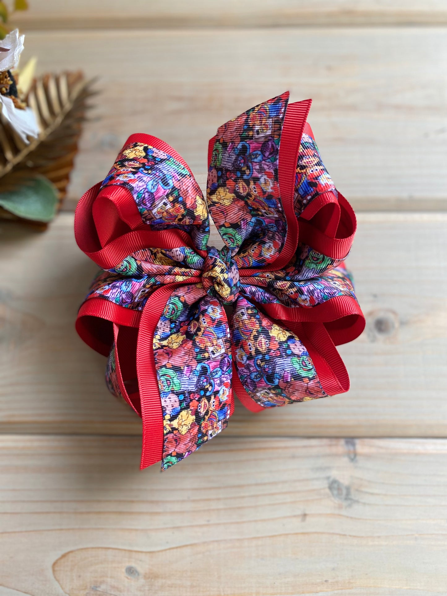 Elmo & Friends Layered XL Hair Bows - LilaReneeCreations