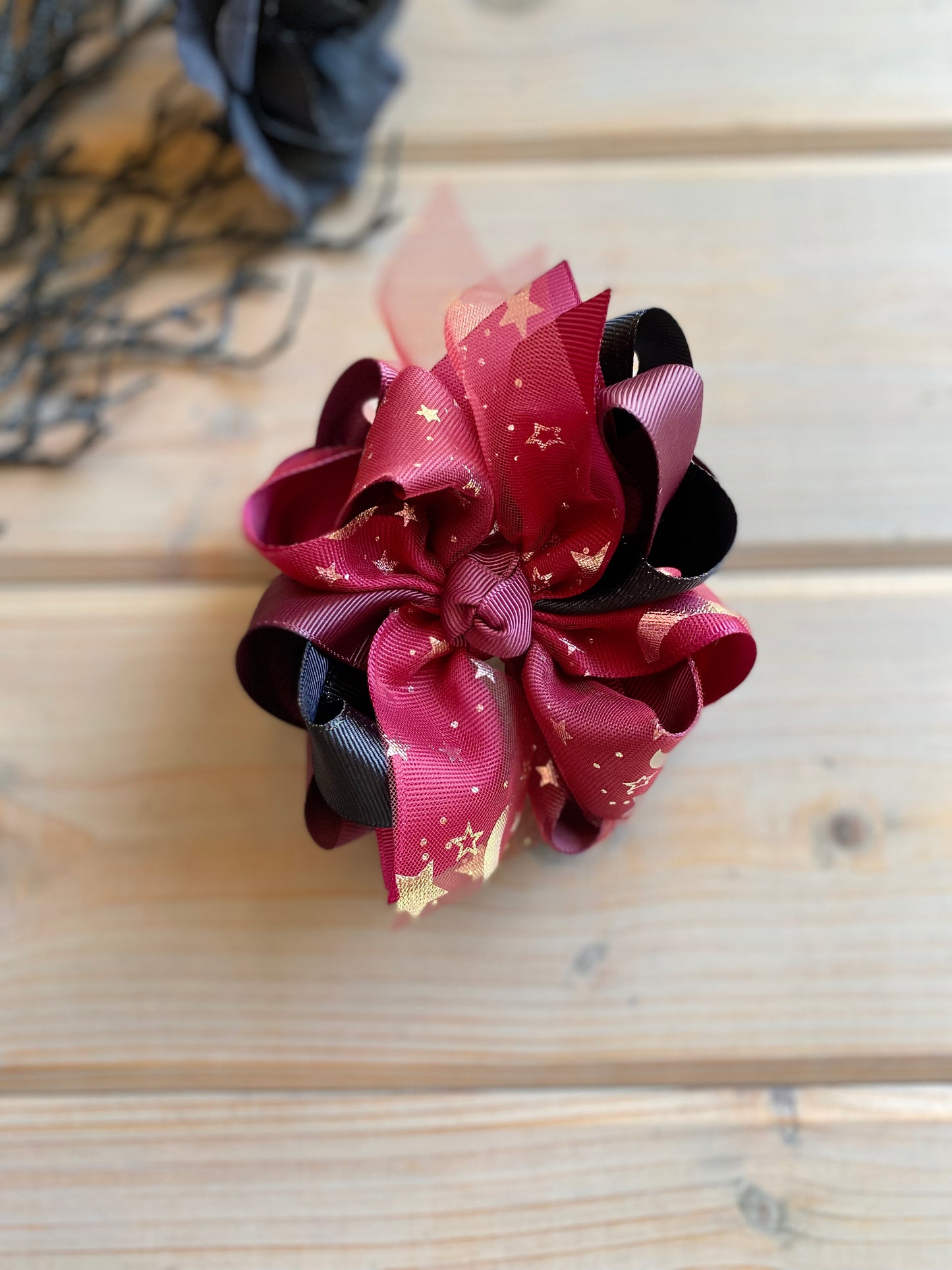 Crimson Wine Multicolor Hair Bows - LilaReneeCreations
