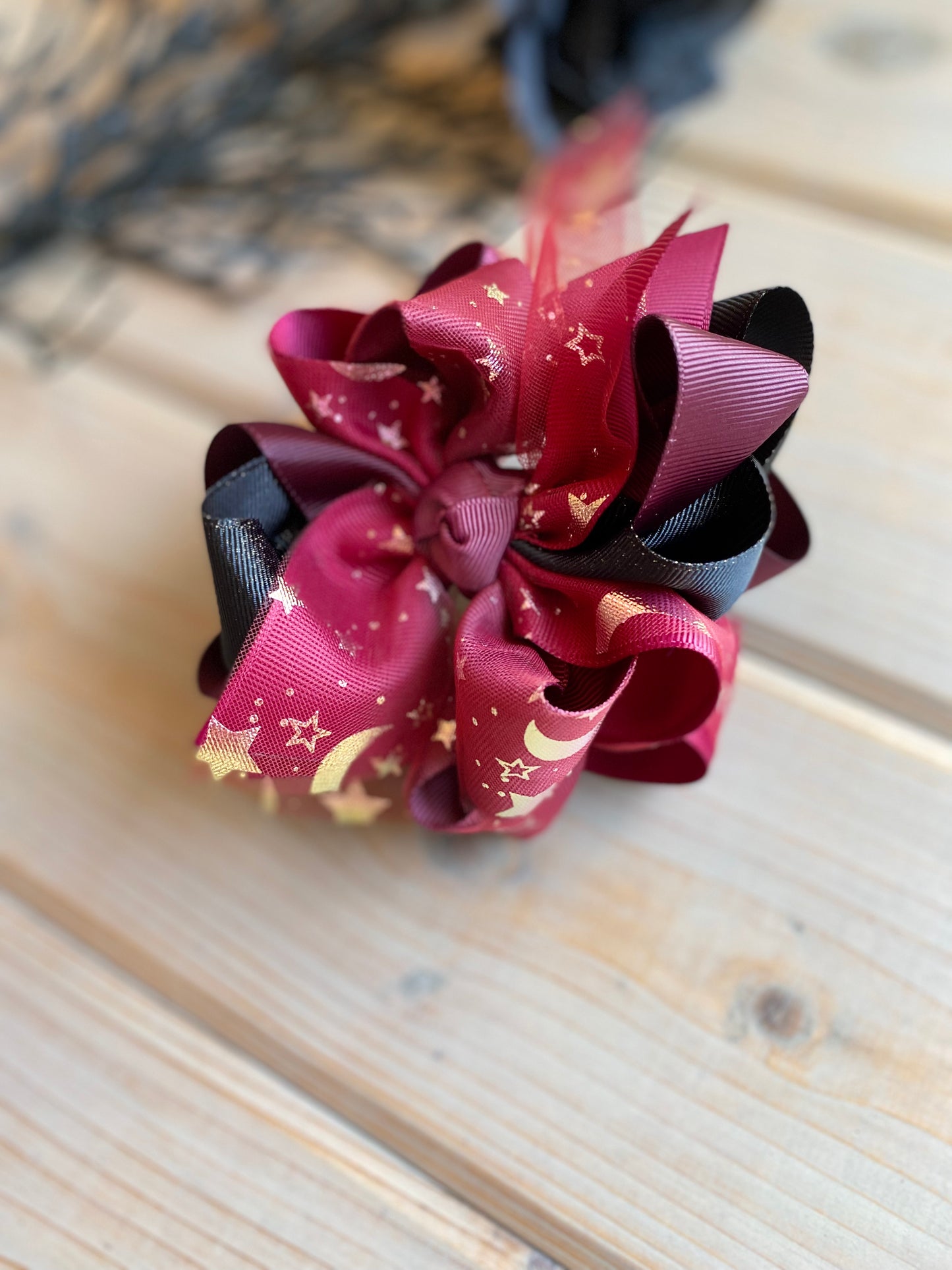 Crimson Wine Multicolor Hair Bows - LilaReneeCreations