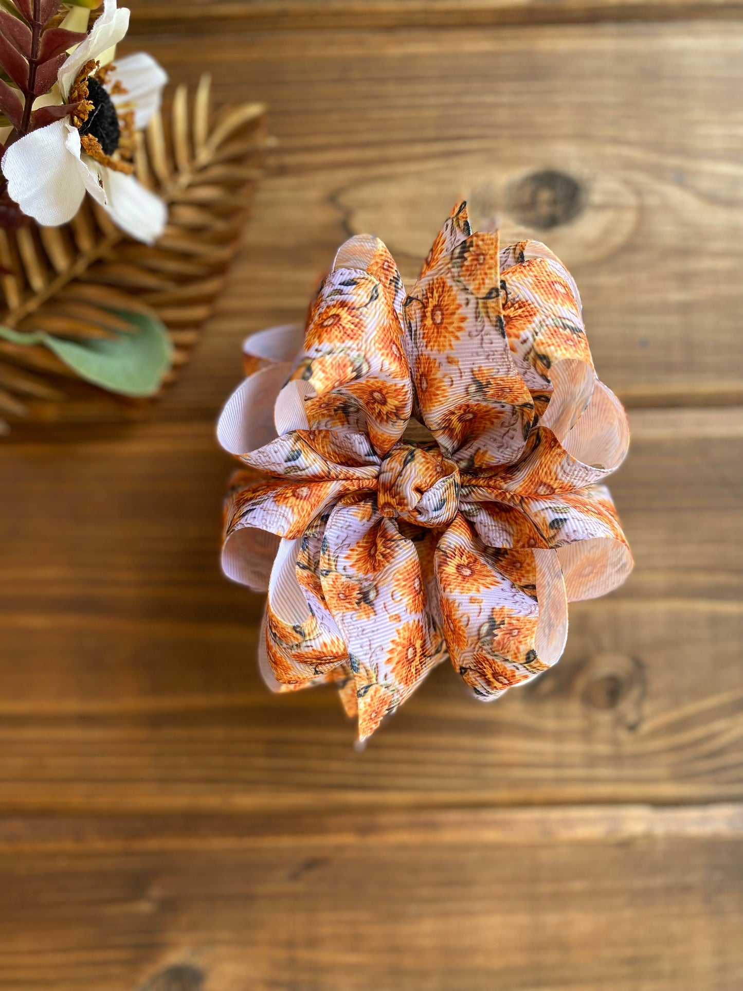 Aesthetic Sunflowers Vibes Hair Bow - LilaReneeCreations