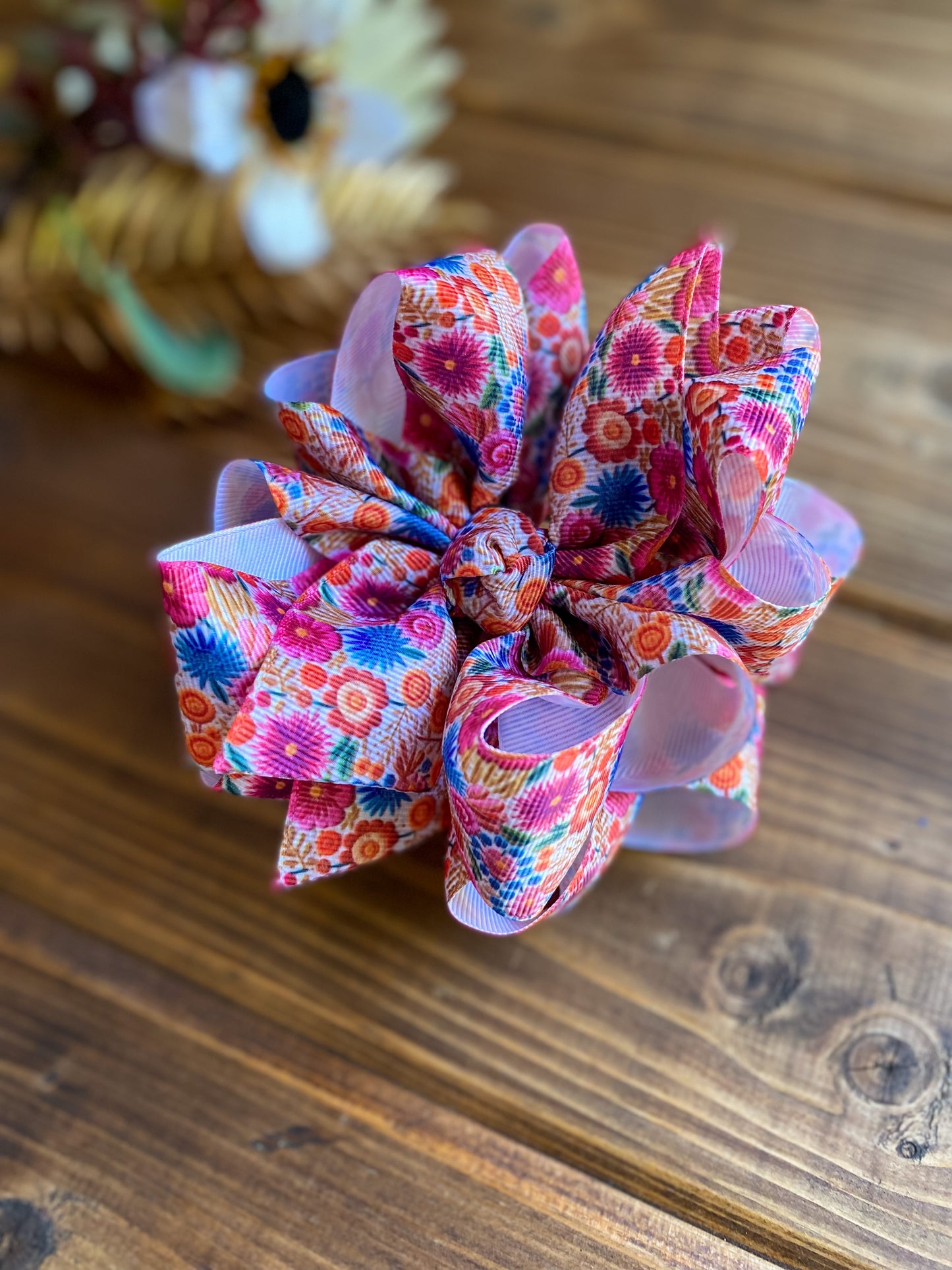 Nude Fall Bloom Hair Bow - LilaReneeCreations