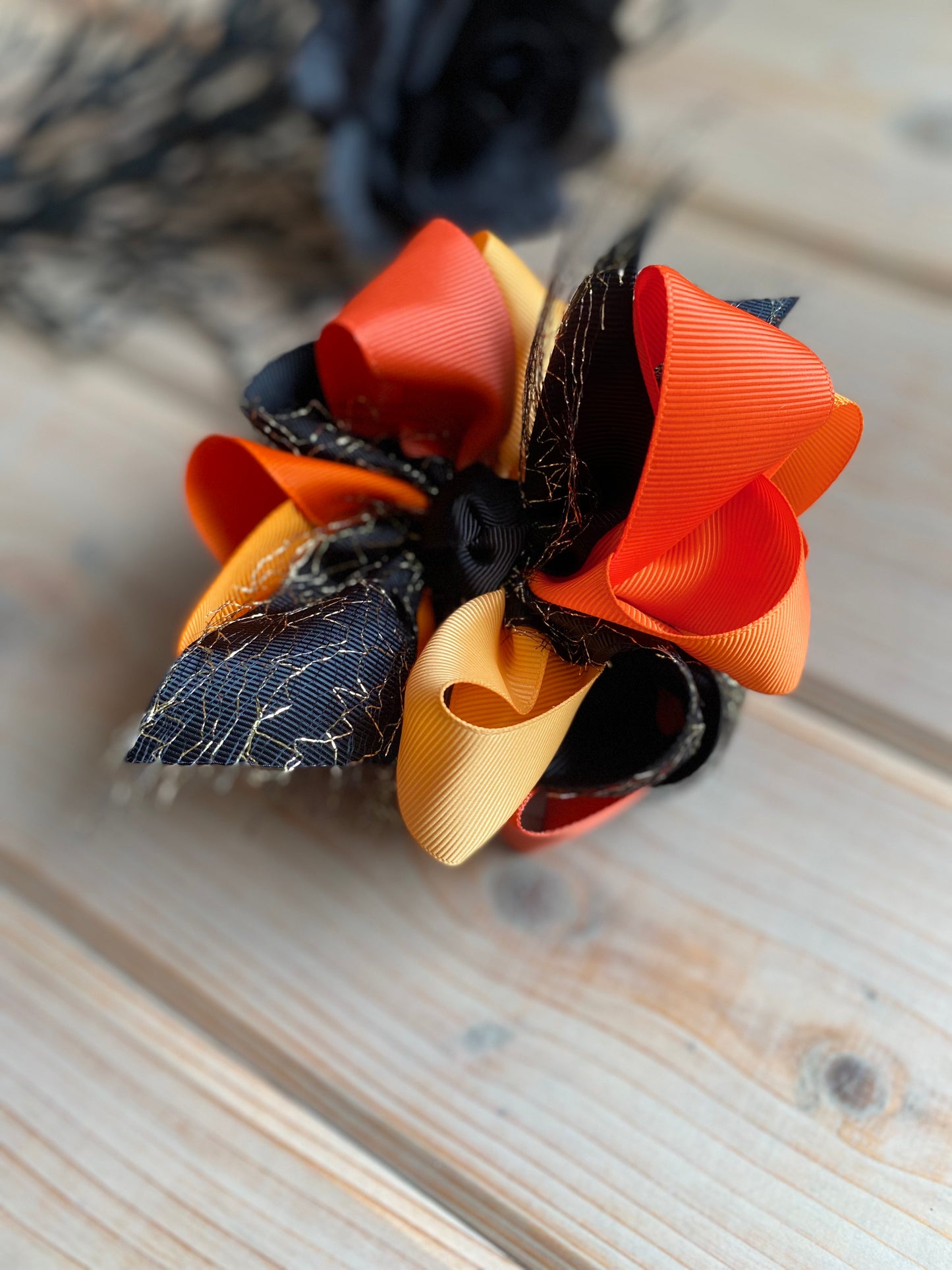 Spooky Oranges Multicolor Hair Bows - LilaReneeCreations
