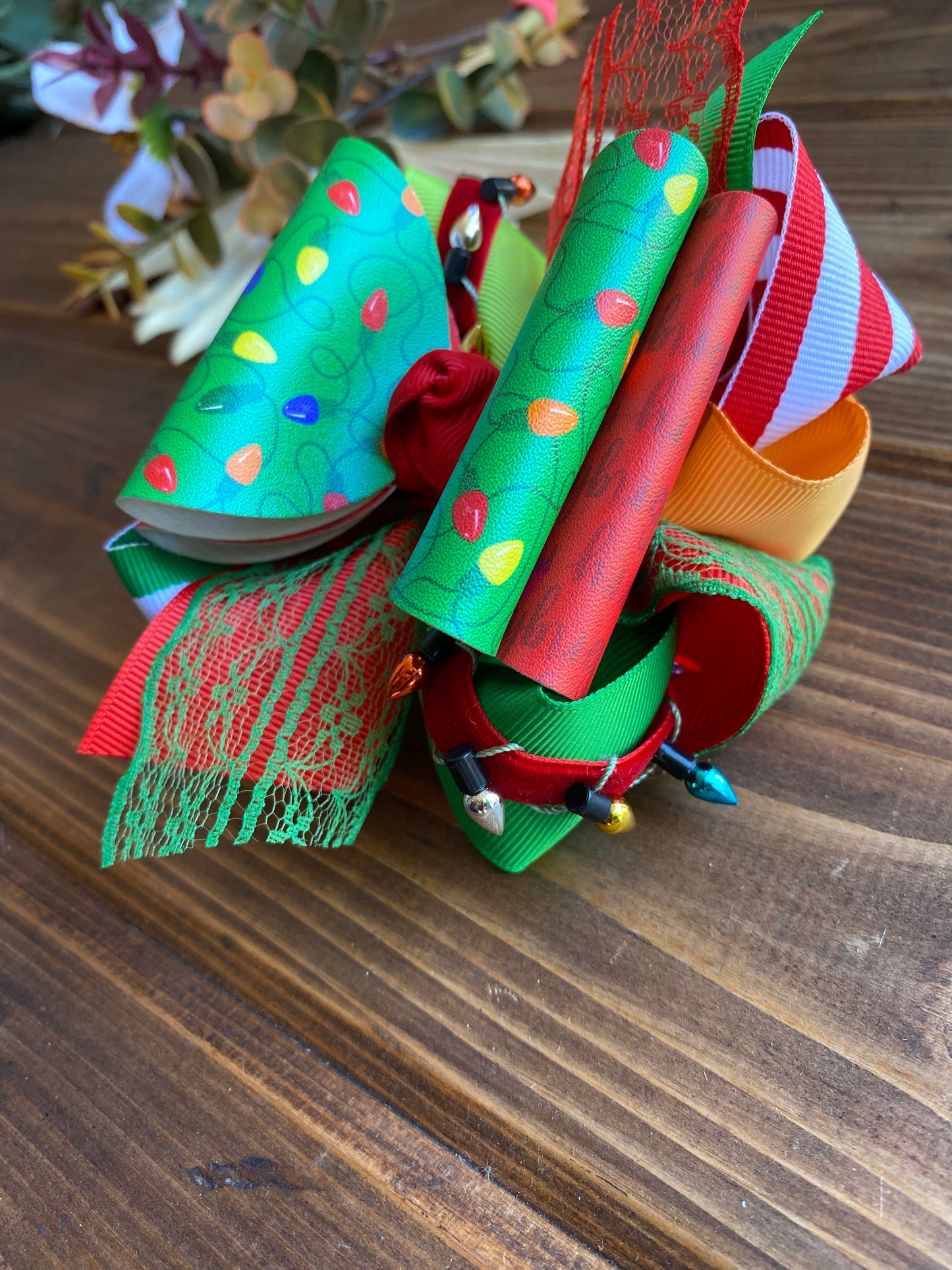 OTT Tree Lights Multi Hair Bow - LilaReneeCreations