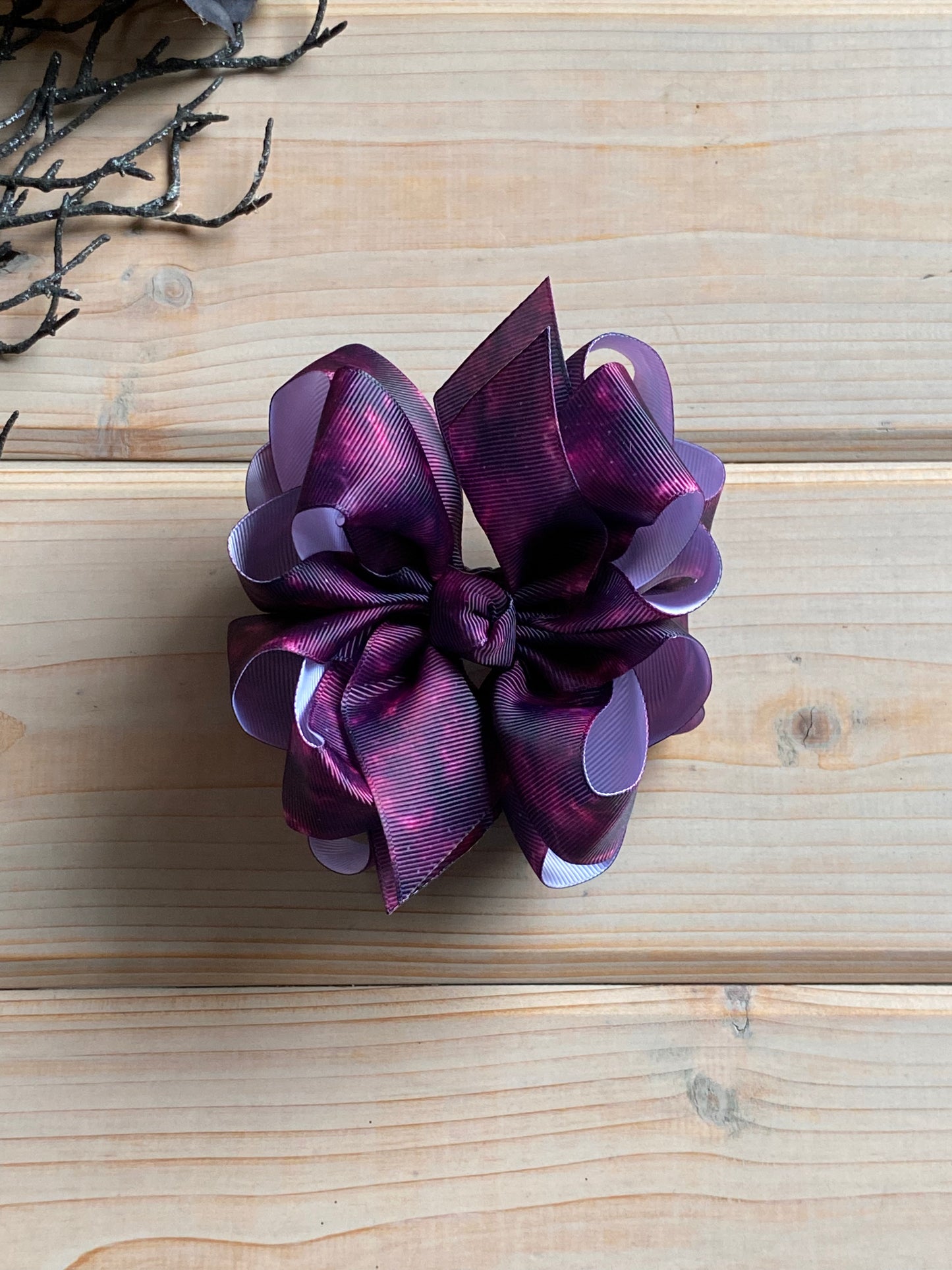 Midnight Purple Hair Bow - LilaReneeCreations
