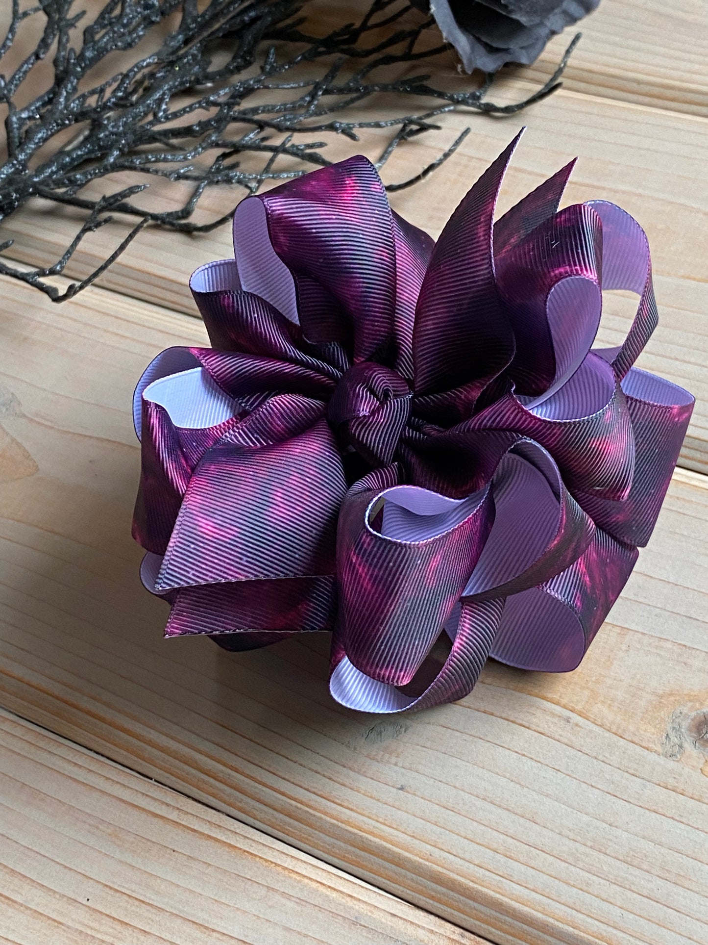 Midnight Purple Hair Bow - LilaReneeCreations
