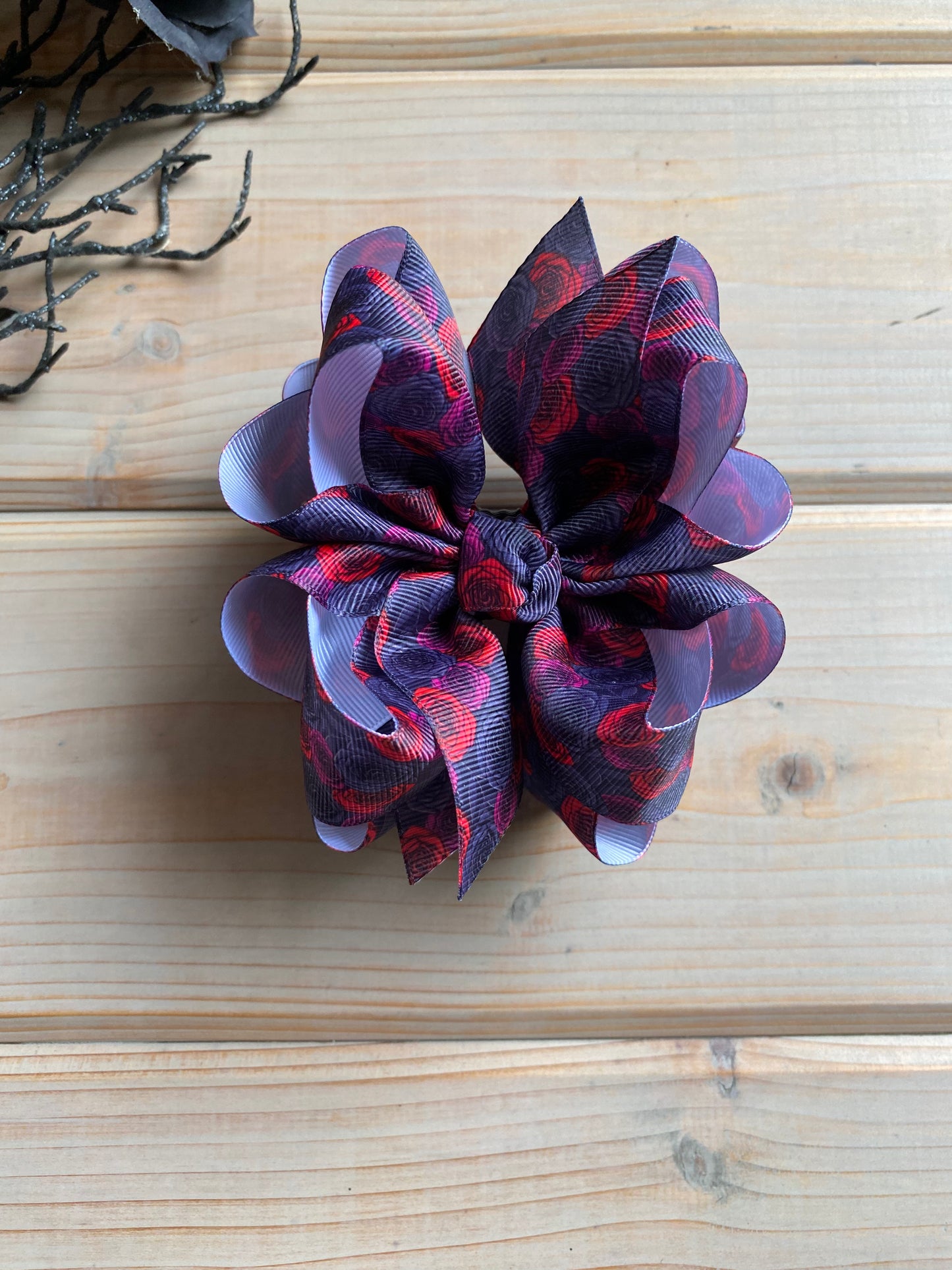Vintage Roses Aesthetic Hair Bow - LilaReneeCreations