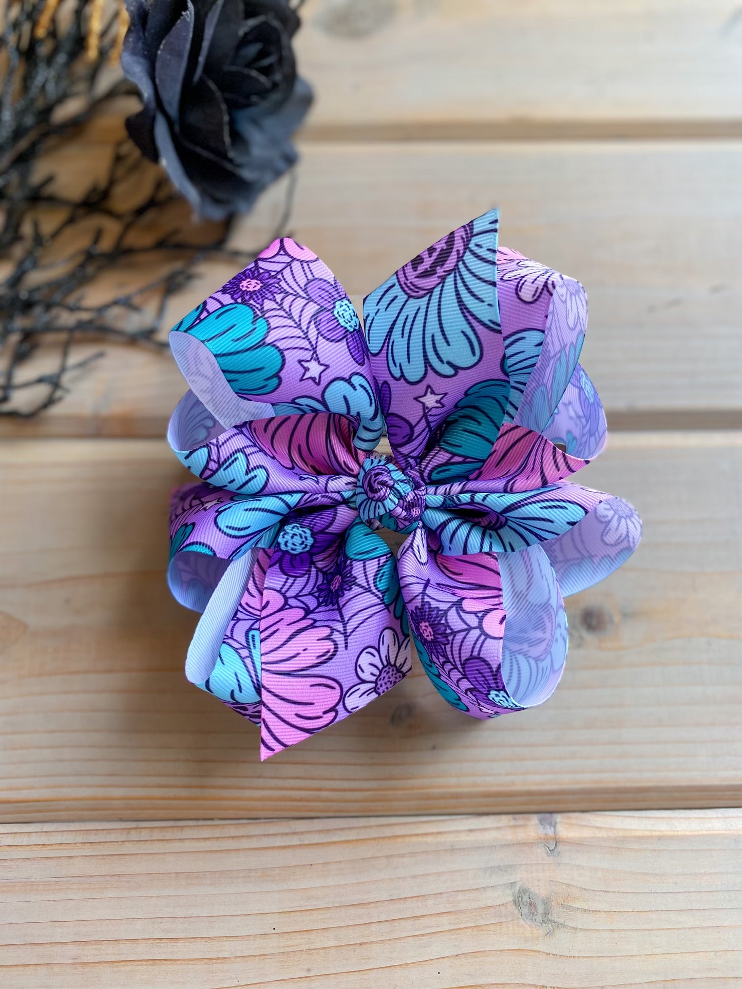 Pumpkin Daisy XL Hair Bows - LilaReneeCreations