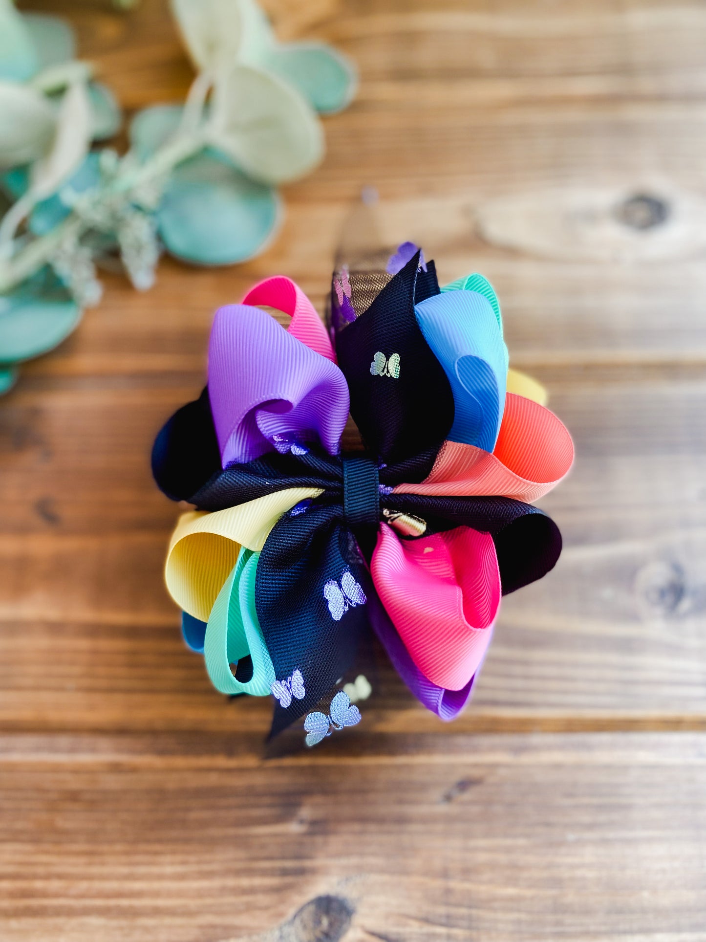Holographic Butterflies Multicolor Hair Bows - LilaReneeCreations
