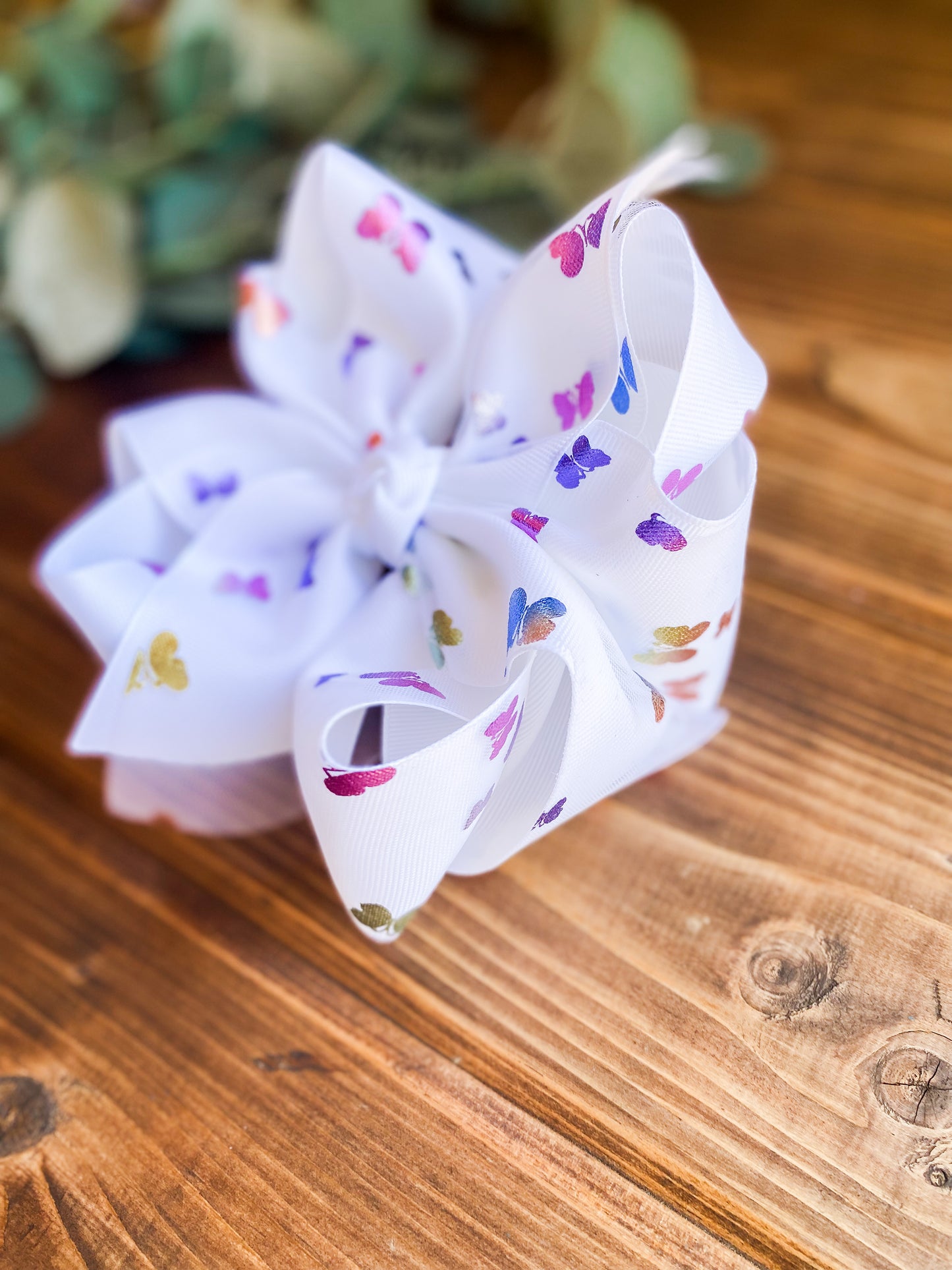 Holographic Butterflies XL Hair Bows - LilaReneeCreations