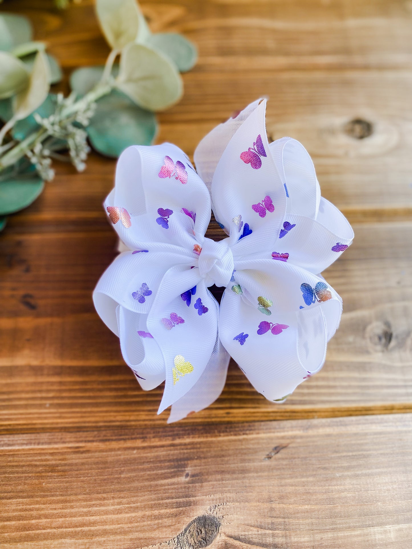 Holographic Butterflies XL Hair Bows - LilaReneeCreations