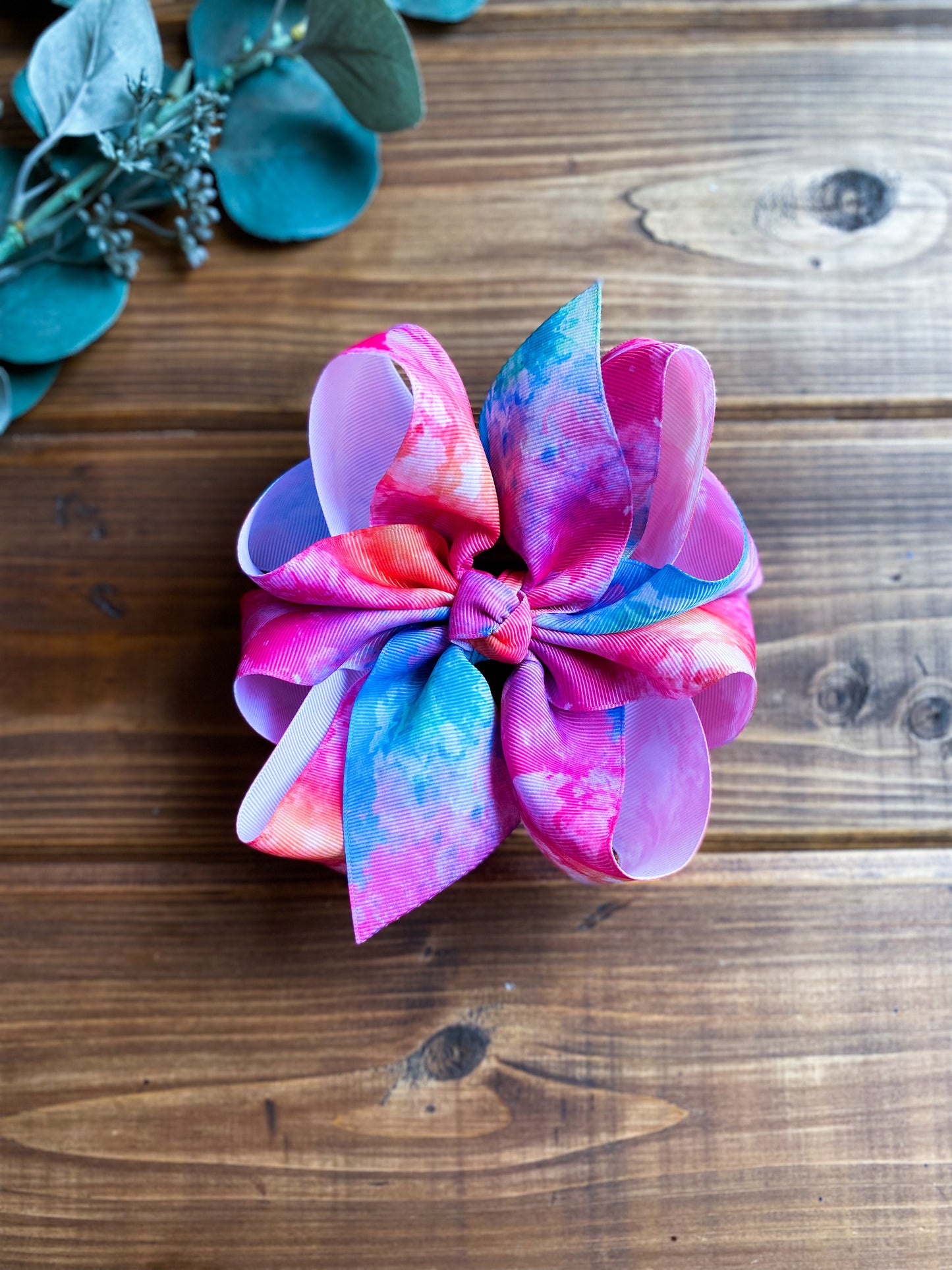 Summer Watercolors XL Hair Bows - LilaReneeCreations