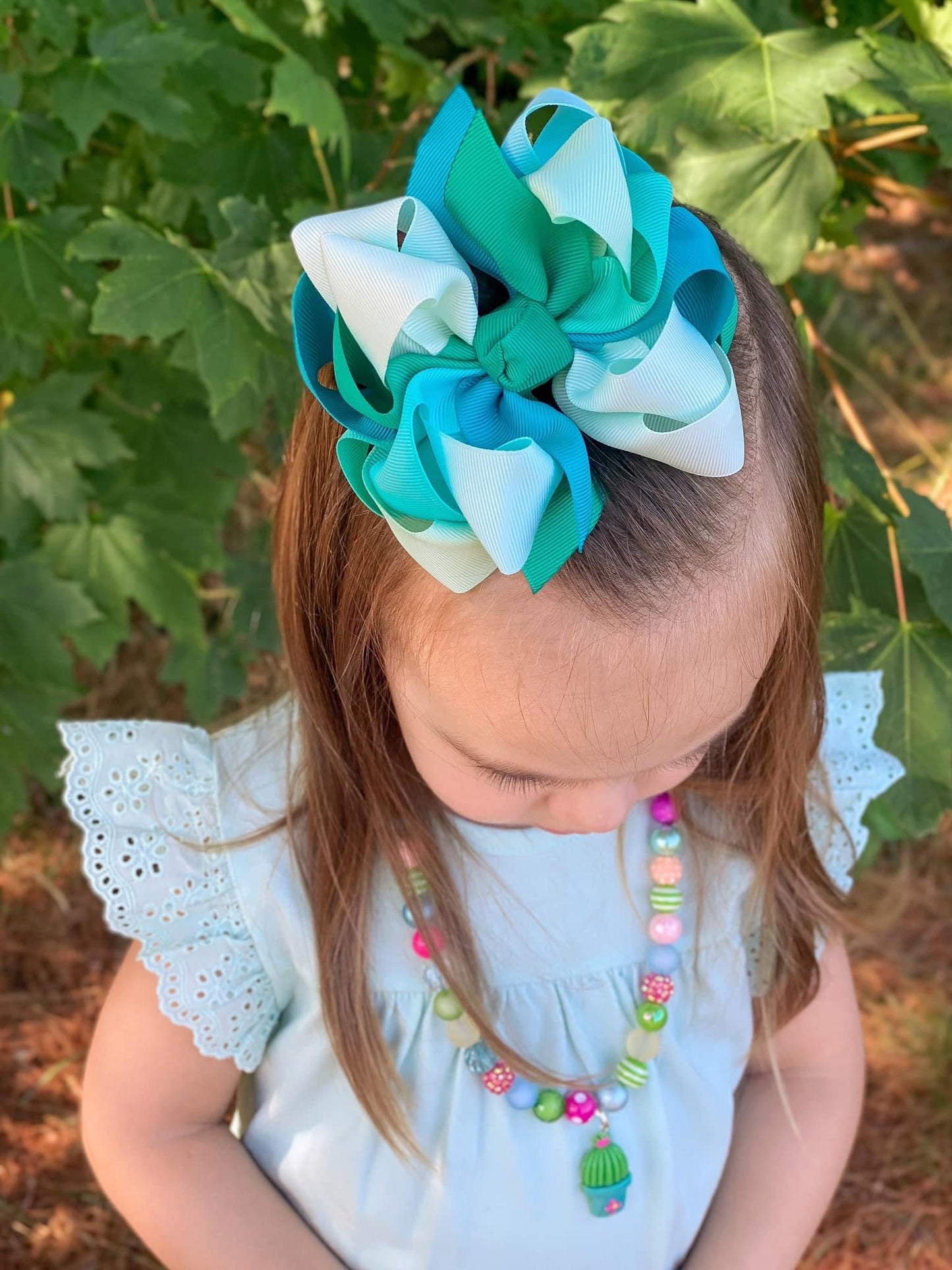 RESTOCK Caribbean Ocean Multicolor Hair Bows - LilaReneeCreations