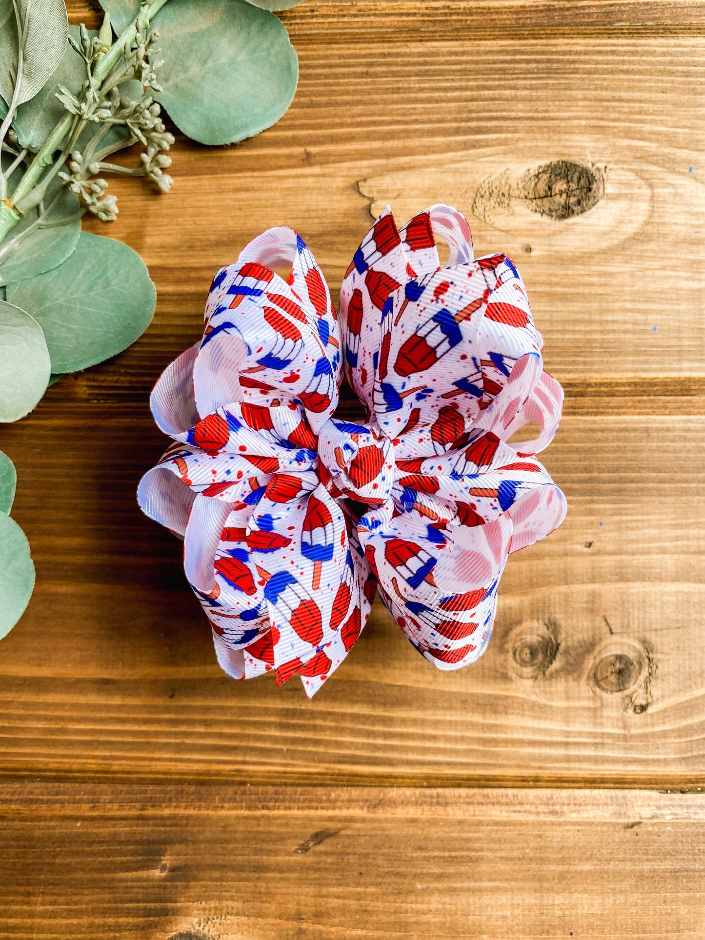 Bomb Pop Firework Hair Bows - LilaReneeCreations