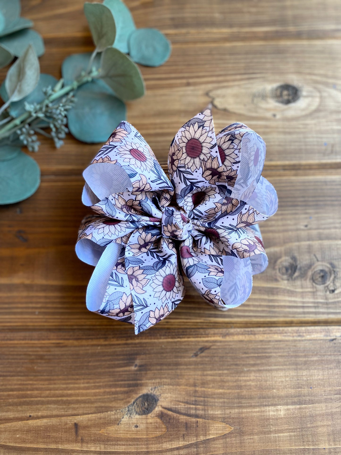 Vintage Sunflowers XL Hair Bows - LilaReneeCreations