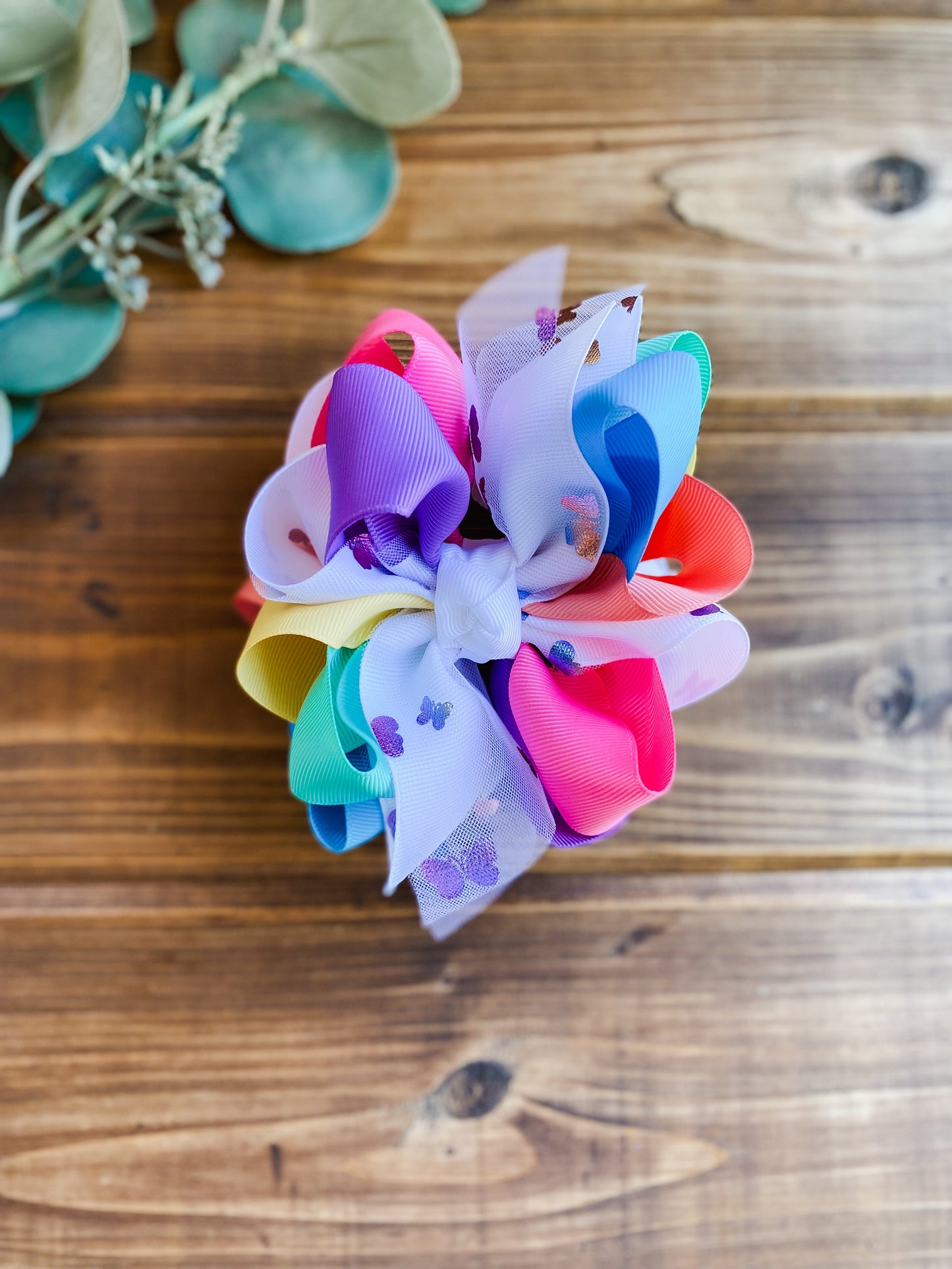 Holographic Butterflies Multicolor Hair Bows - LilaReneeCreations