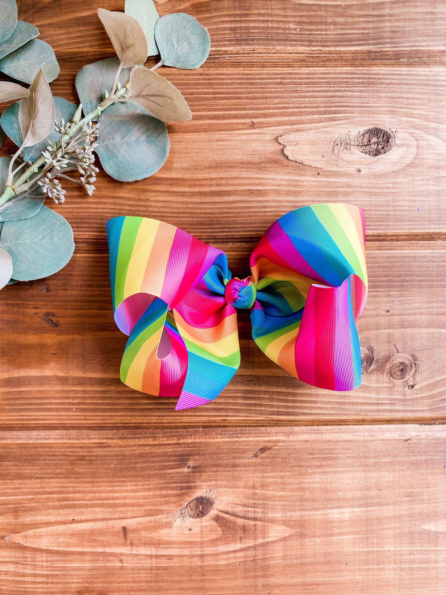 Summer Time Stripes XXL Boutique Hair Bows - LilaReneeCreations