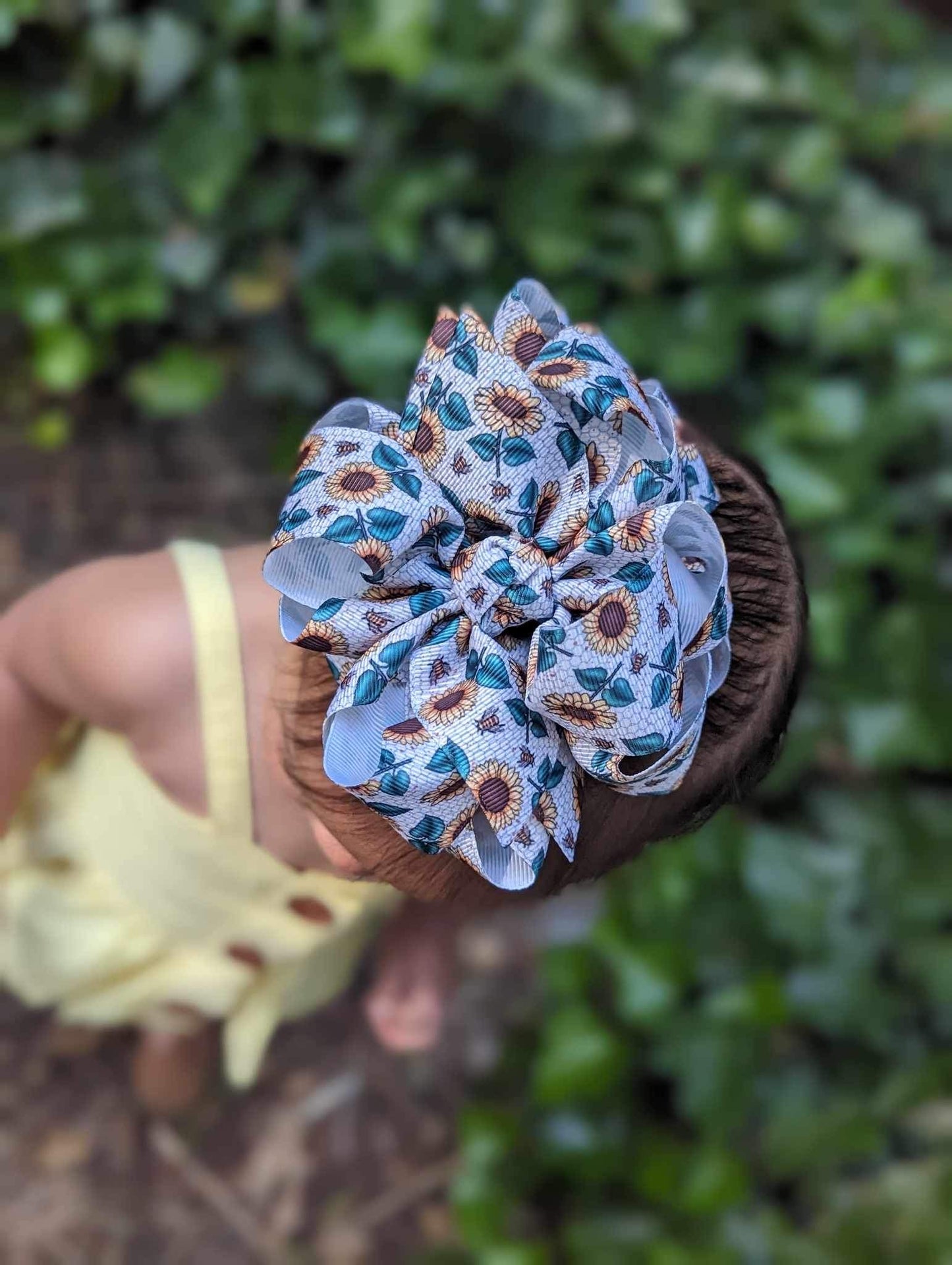 Sunflower Honeycomb Hair Bows - LilaReneeCreations