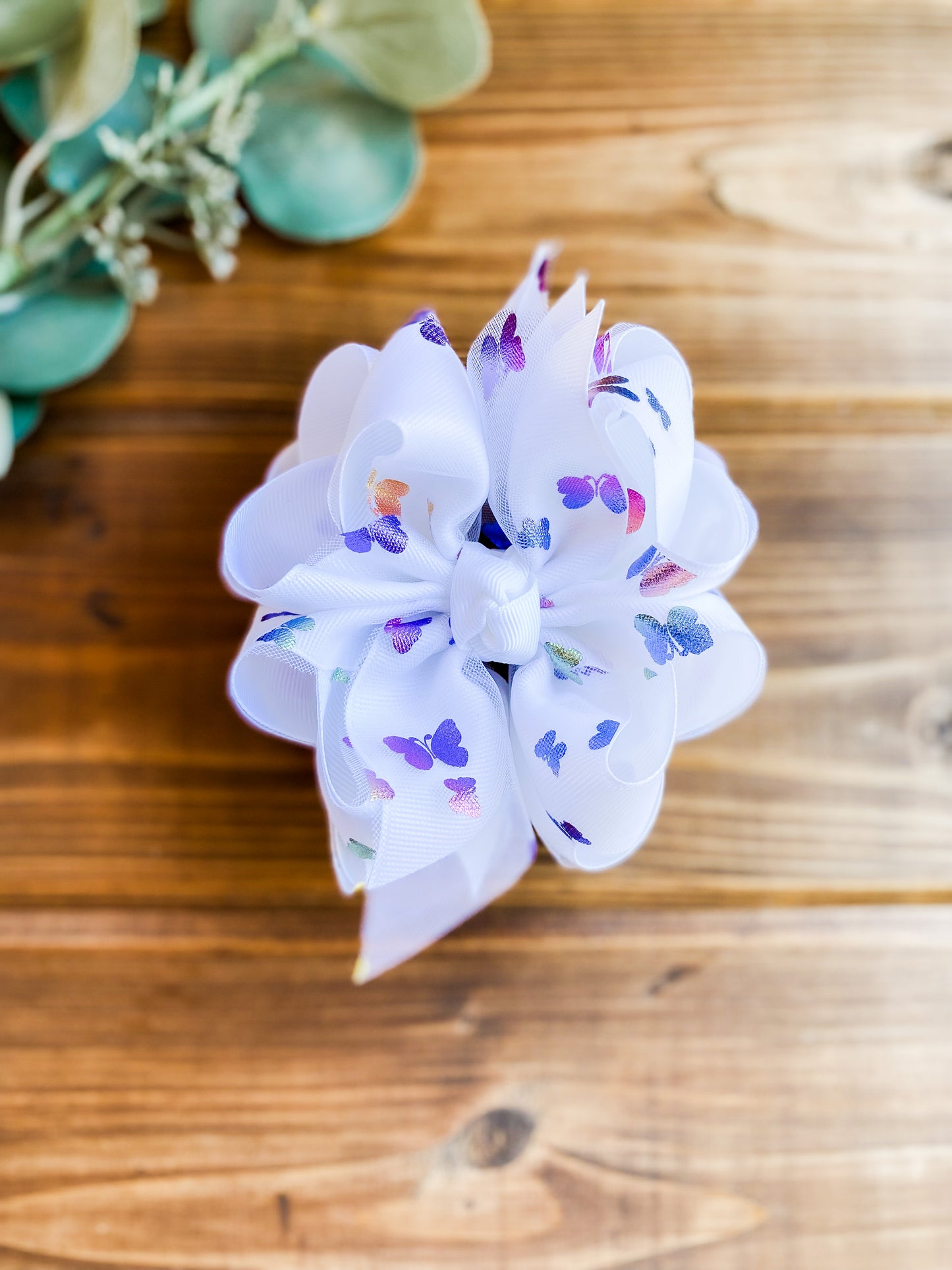 Holographic Butterflies Hair Bows - LilaReneeCreations