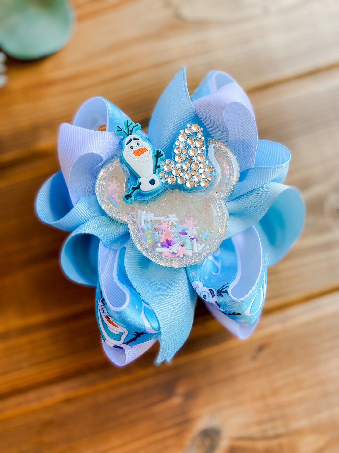 OOAK Snowguy Multi OTT Hair Bow - LilaReneeCreations