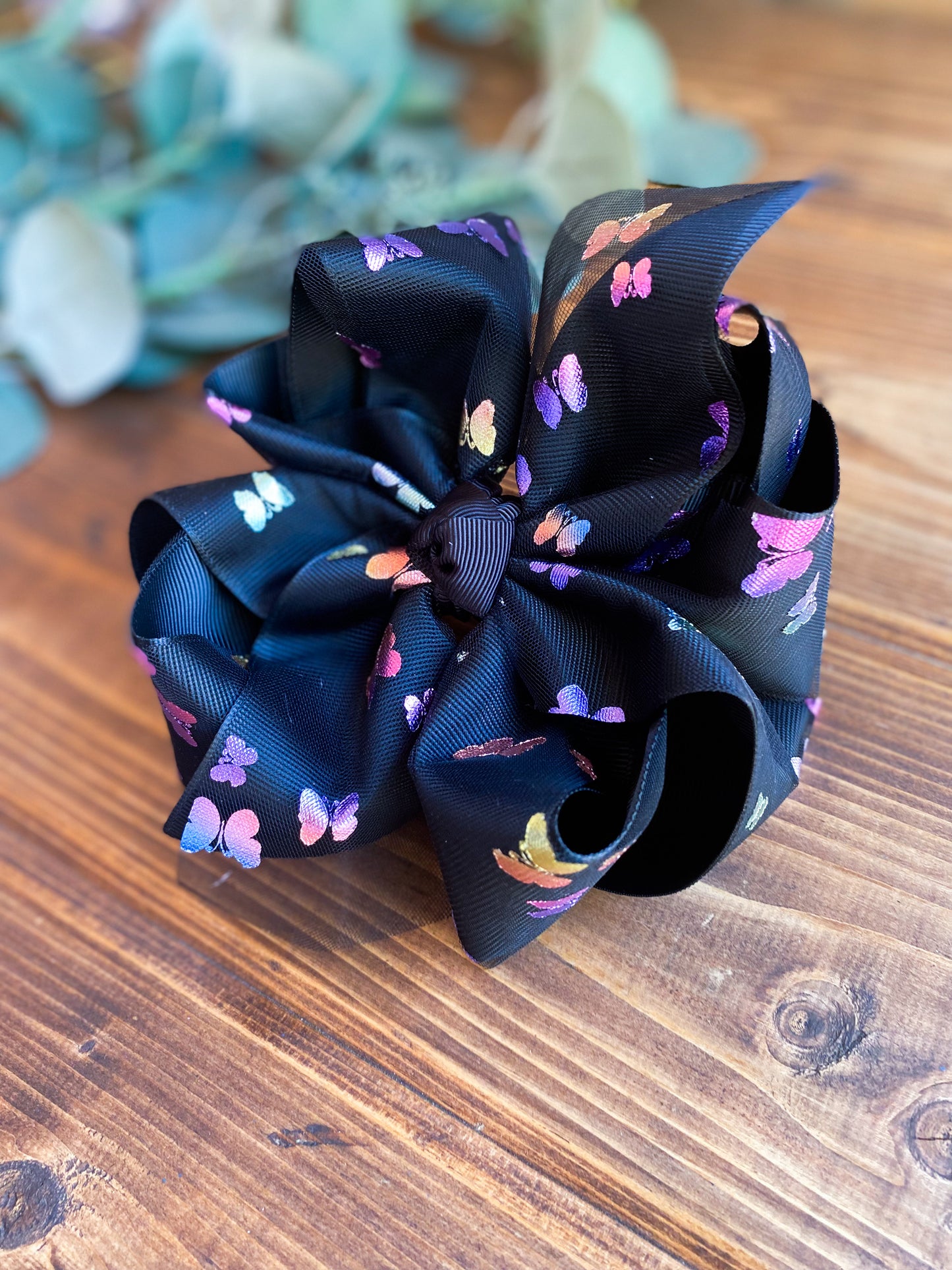 Holographic Butterflies XL Hair Bows - LilaReneeCreations