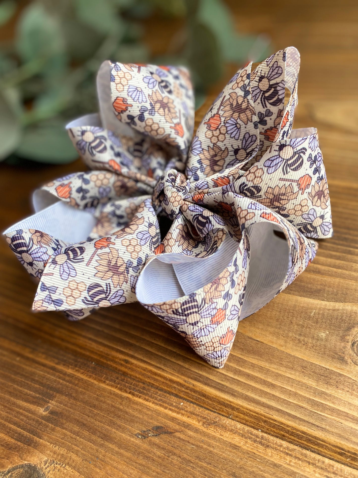 Sunflower Bee XL Hair Bows - LilaReneeCreations