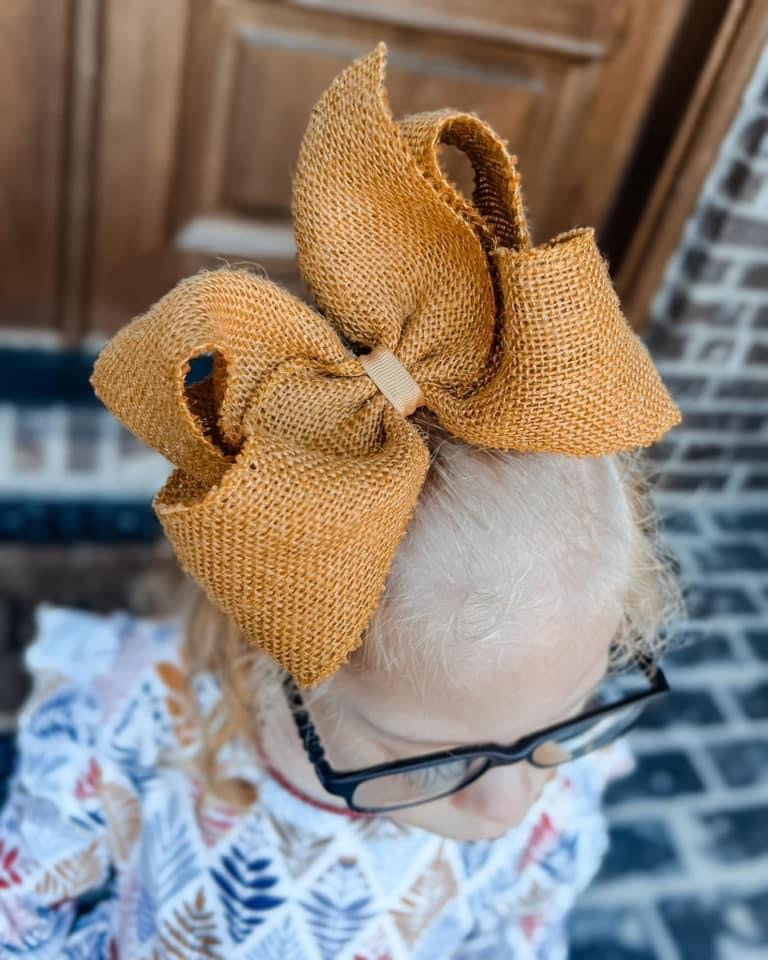 Burlap XXL Boutique Hair Bows - LilaReneeCreations