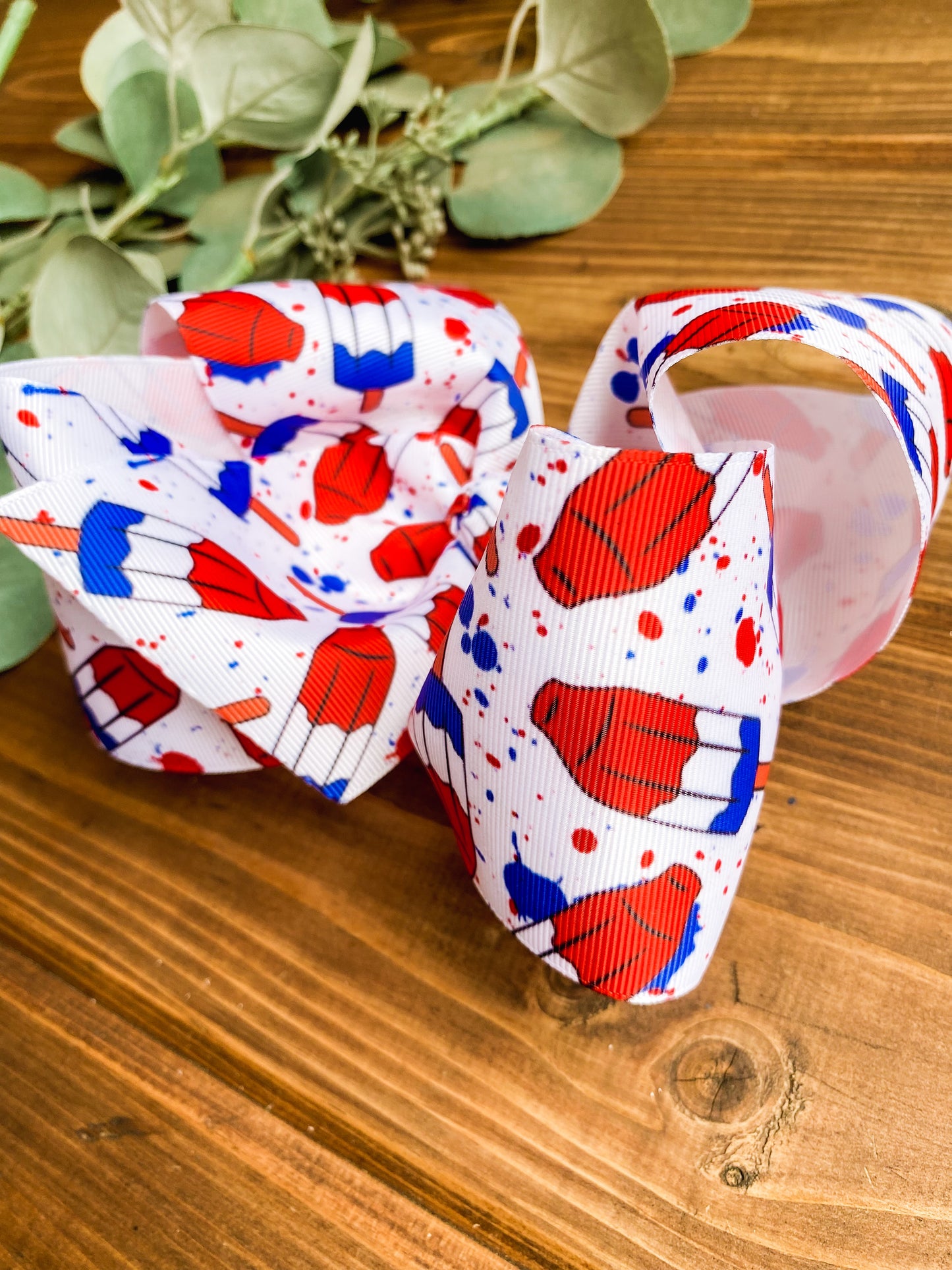 Bomb Pop Fireworks XXL Boutique Hair Bows - LilaReneeCreations