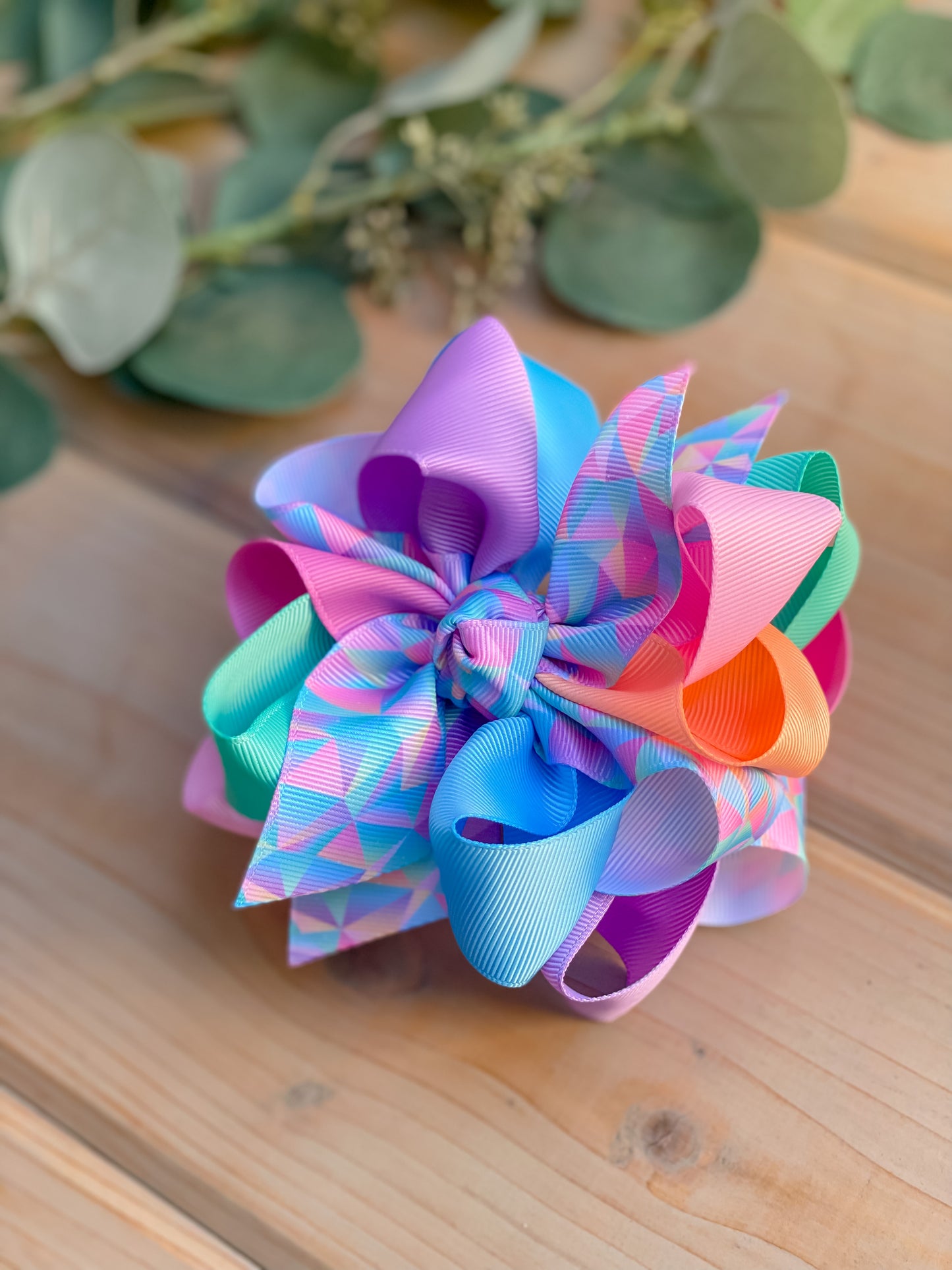 Summer Abstract Multi Hair Bow - LilaReneeCreations