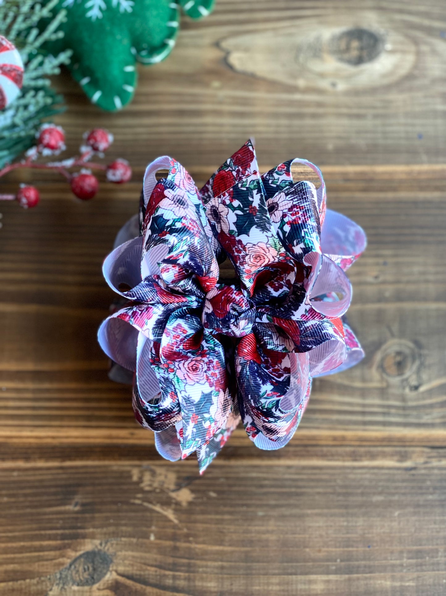 Holiday Florals Hair Bows