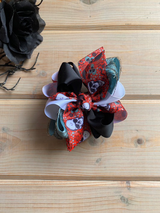 Skulls Multicolor Hair Bows - LilaReneeCreations