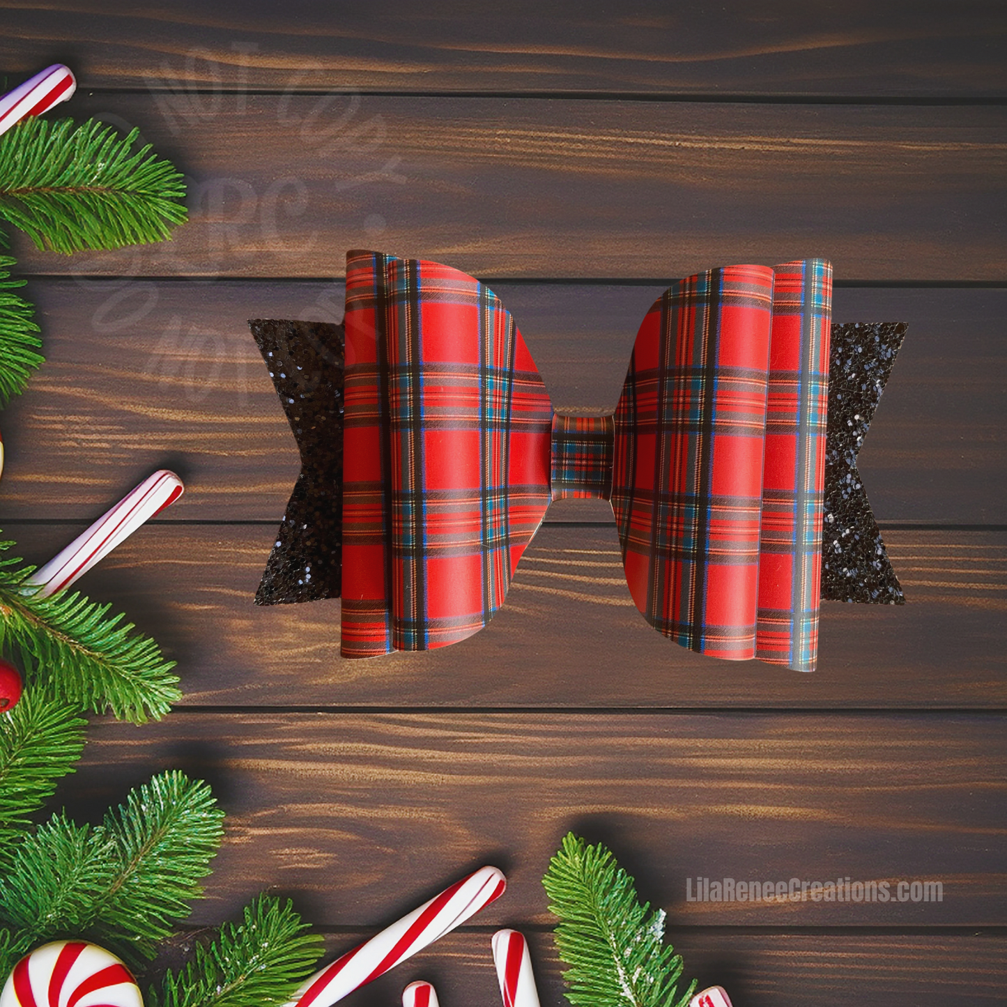 RTS 6.5” Red Plaid Olivia Hair Bow