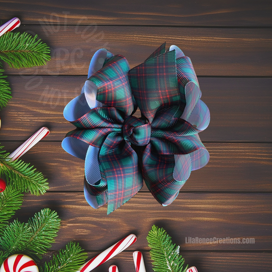 RTS Green Plaid Hair Bow