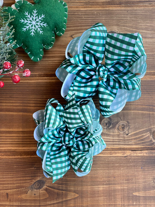 Forest Gingham Hair Bows