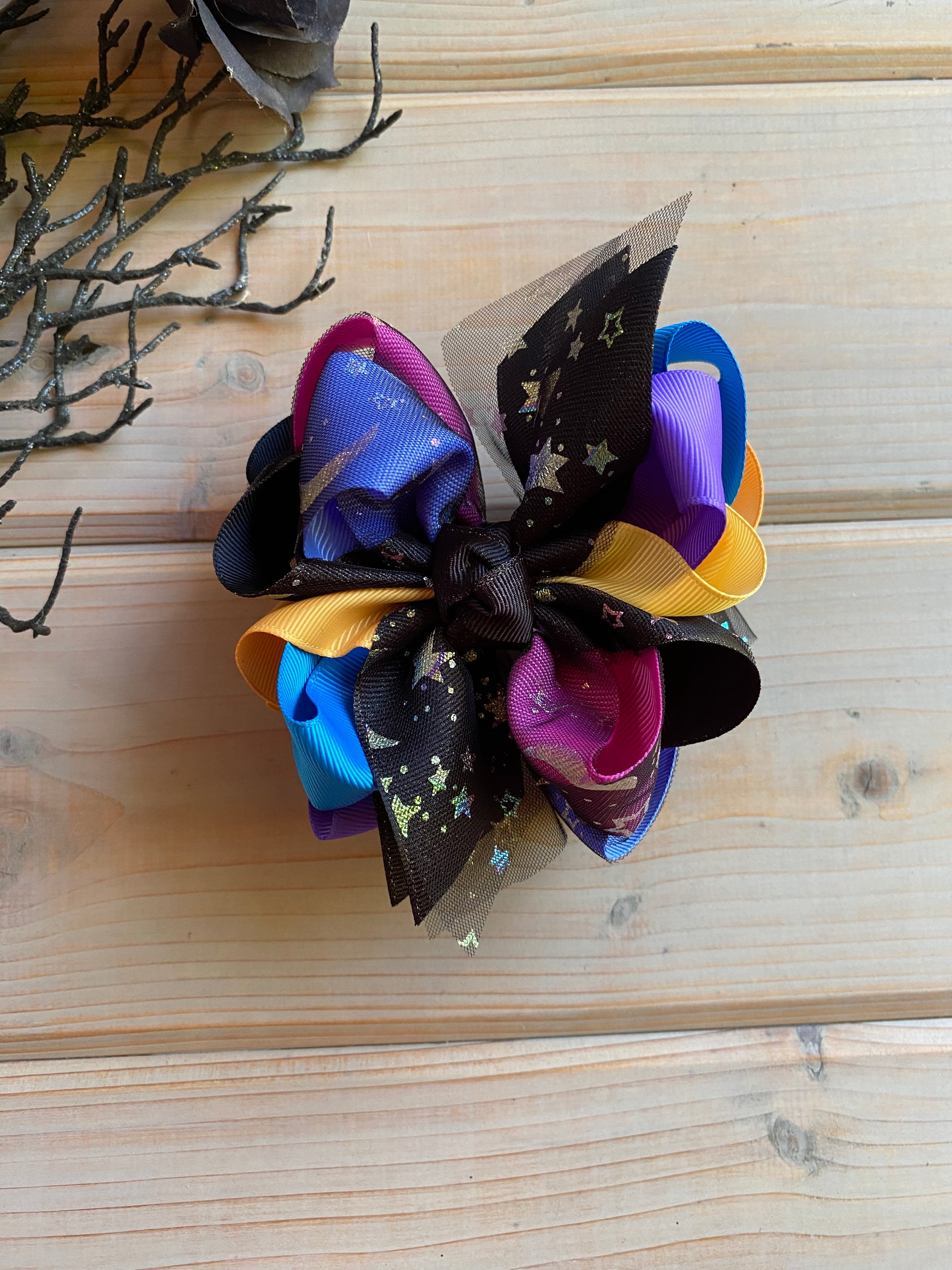 Forbidden Night Multicolor Hair Bows - LilaReneeCreations