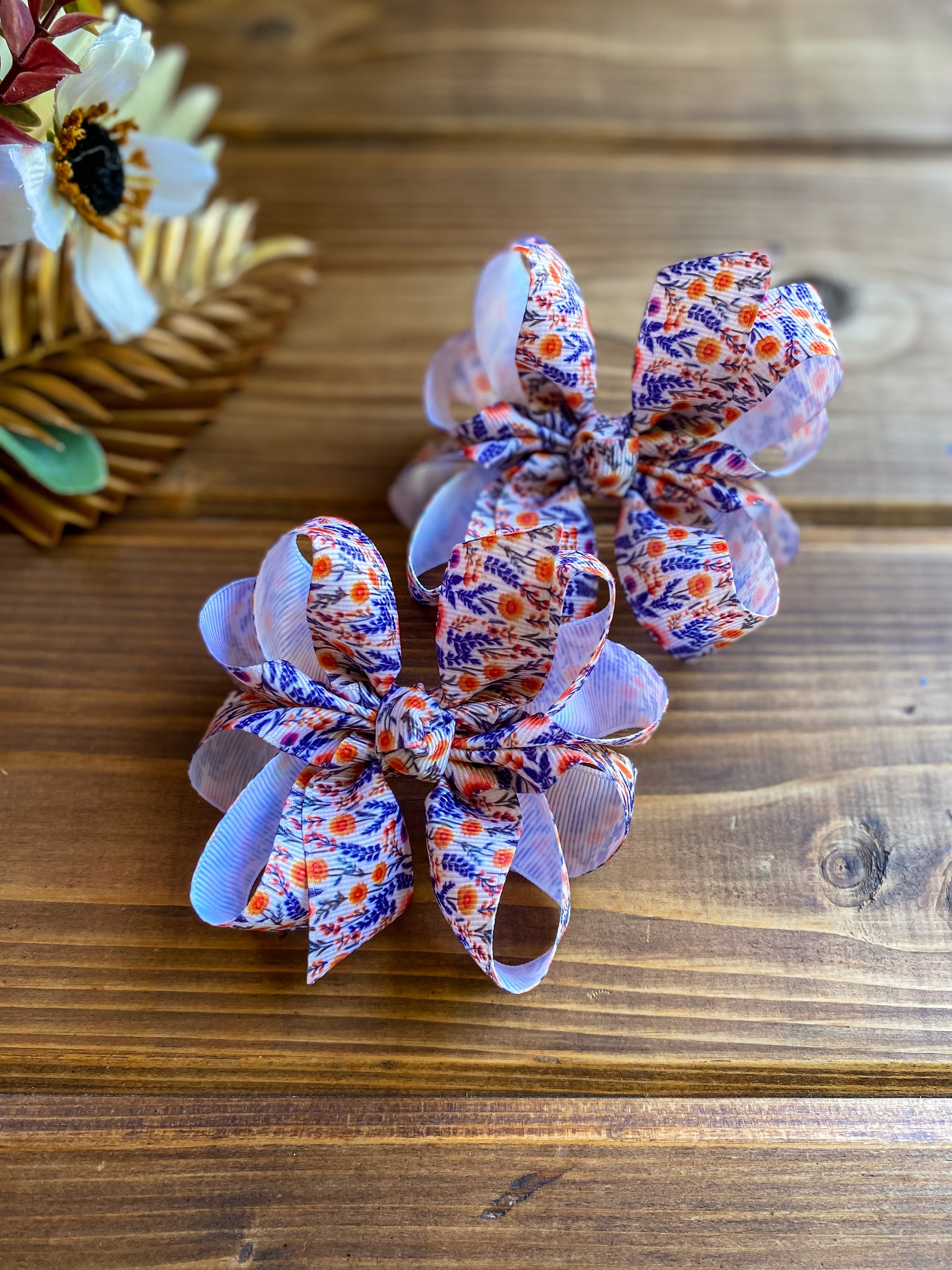 •lil ann • Nude Fall Bloom Hair Bows - LilaReneeCreations