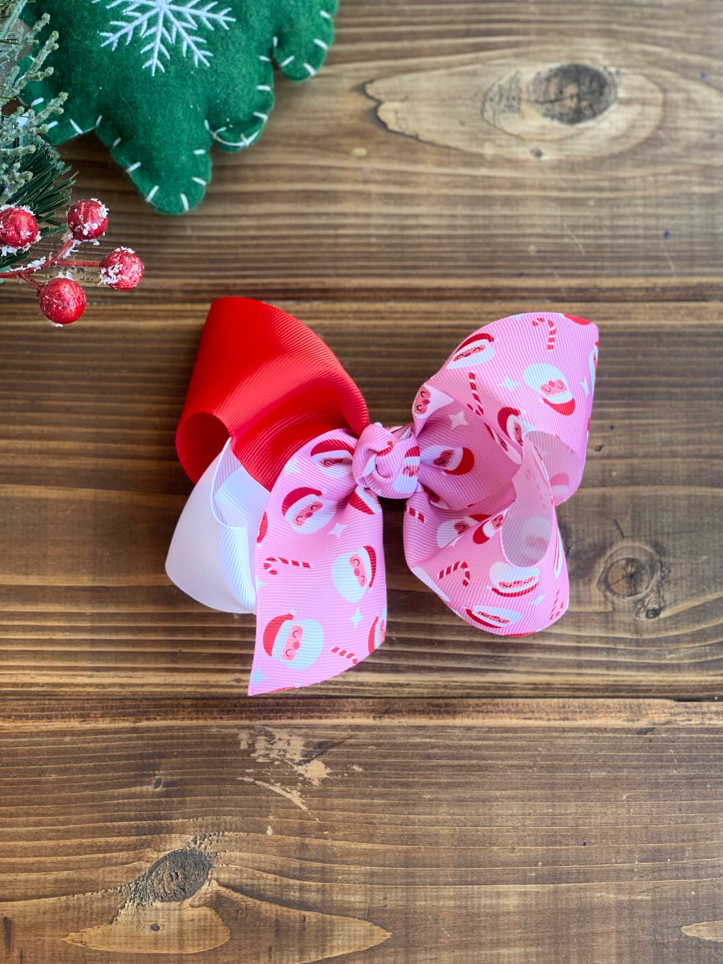 XL Multi Mr. Claus Hair Bows