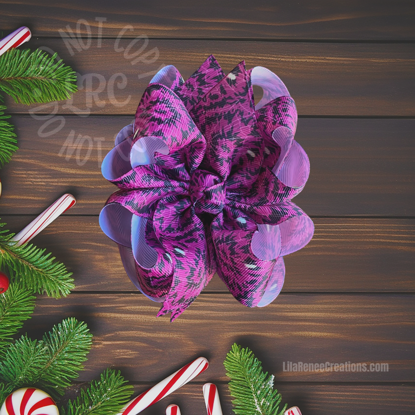 RTS Purple Web Print Hair Bow