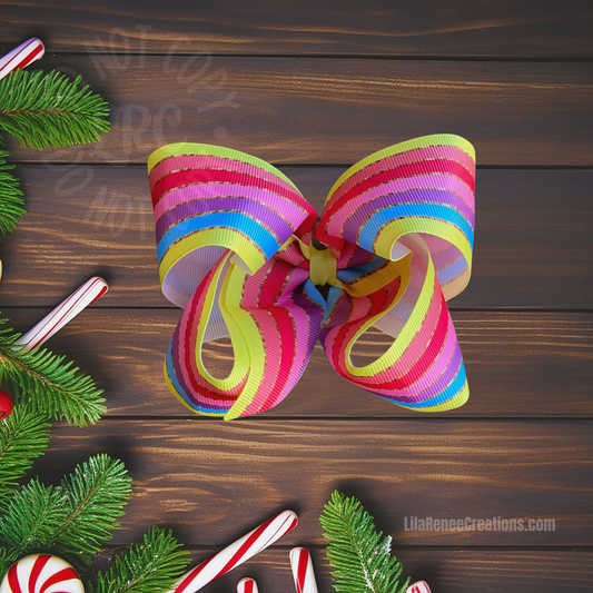 RTS Color Stripes Hair Bow