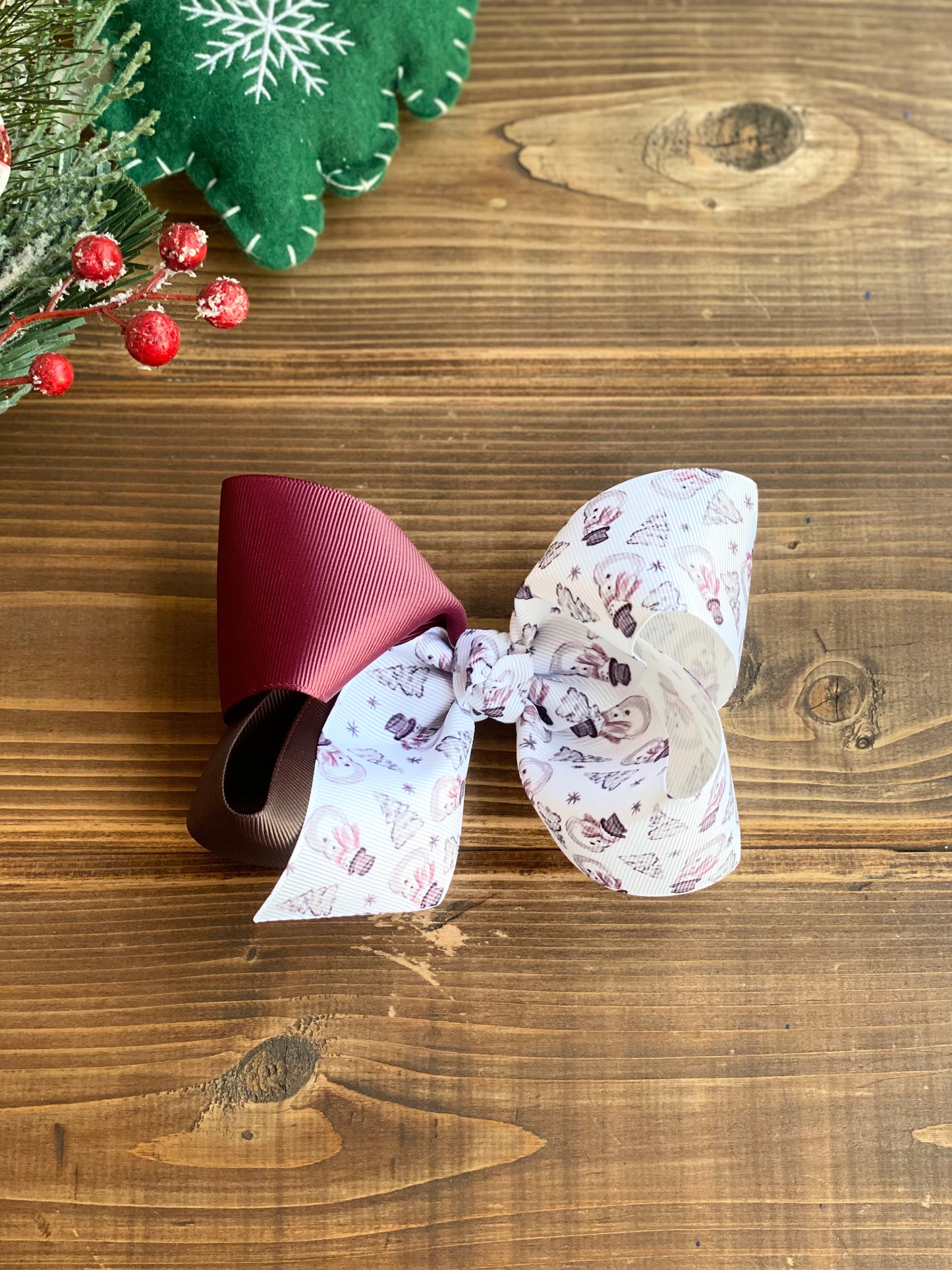 XL Multi Winter Snowman Hair Bows