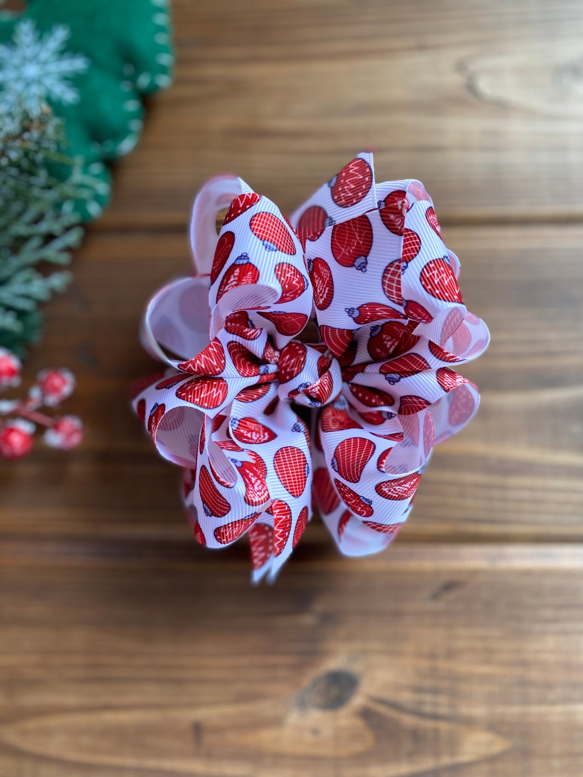 Merry Christmas Ornaments Hair Bows - LilaReneeCreations