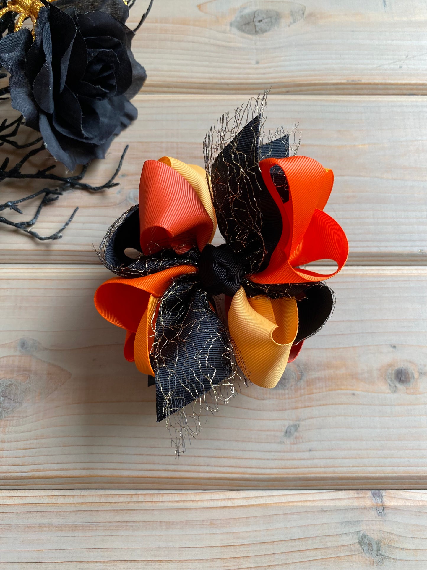 Spooky Oranges Multicolor Hair Bows - LilaReneeCreations