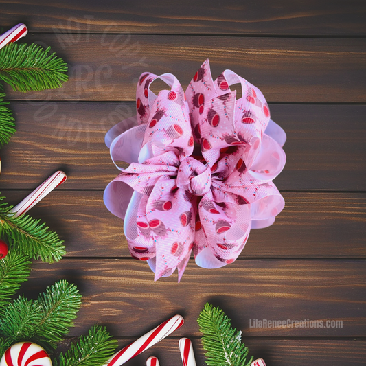 RTS Pink Reindeer Hair Bow