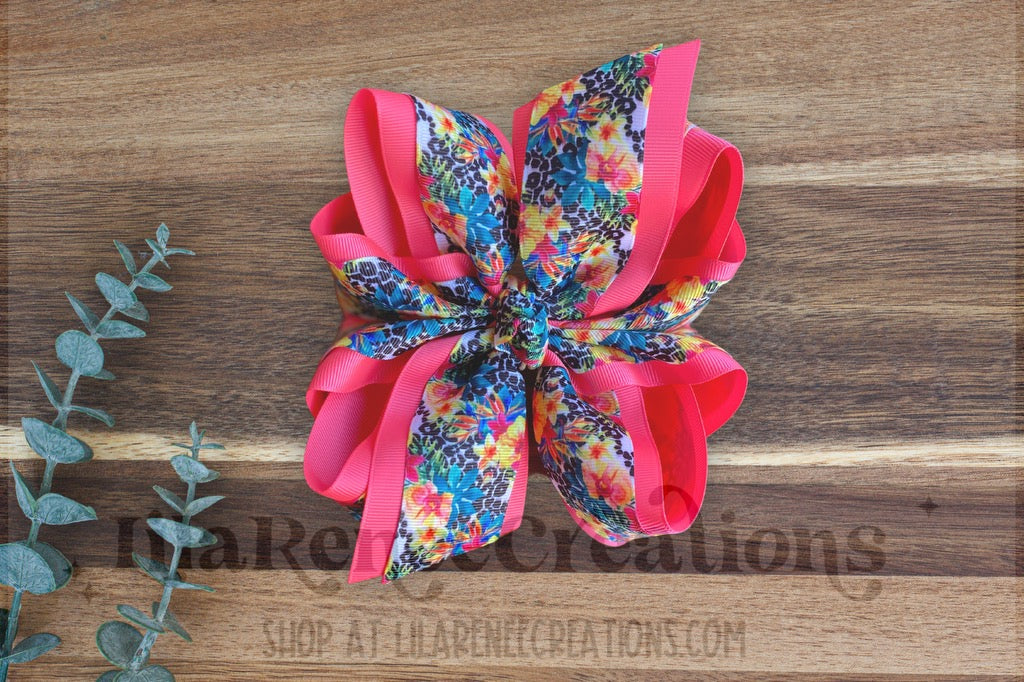 RTS Tropical Summer Hair Bows - LilaReneeCreations