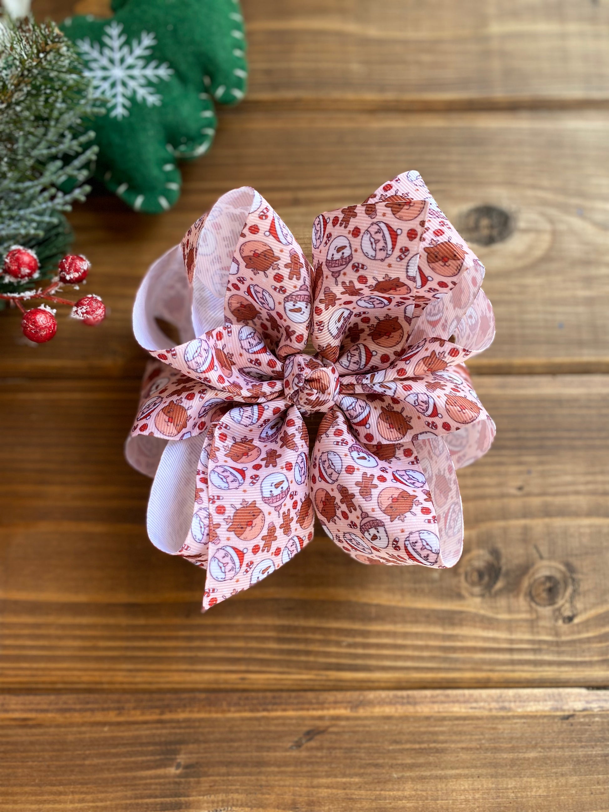 Christmas Vibe XL Hair Bows - LilaReneeCreations