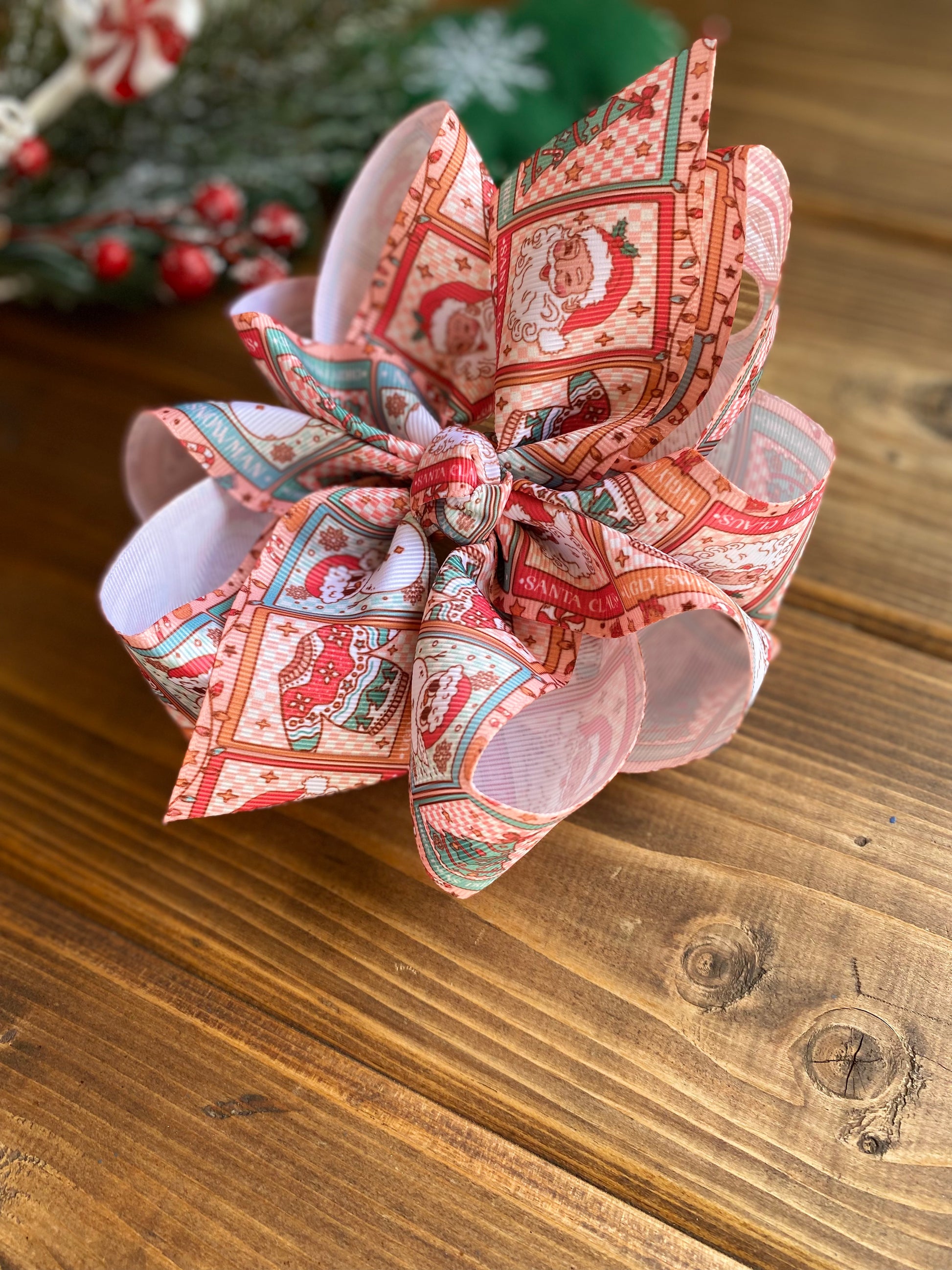 Vintage Merry Christmas XL Hair Bows - LilaReneeCreations