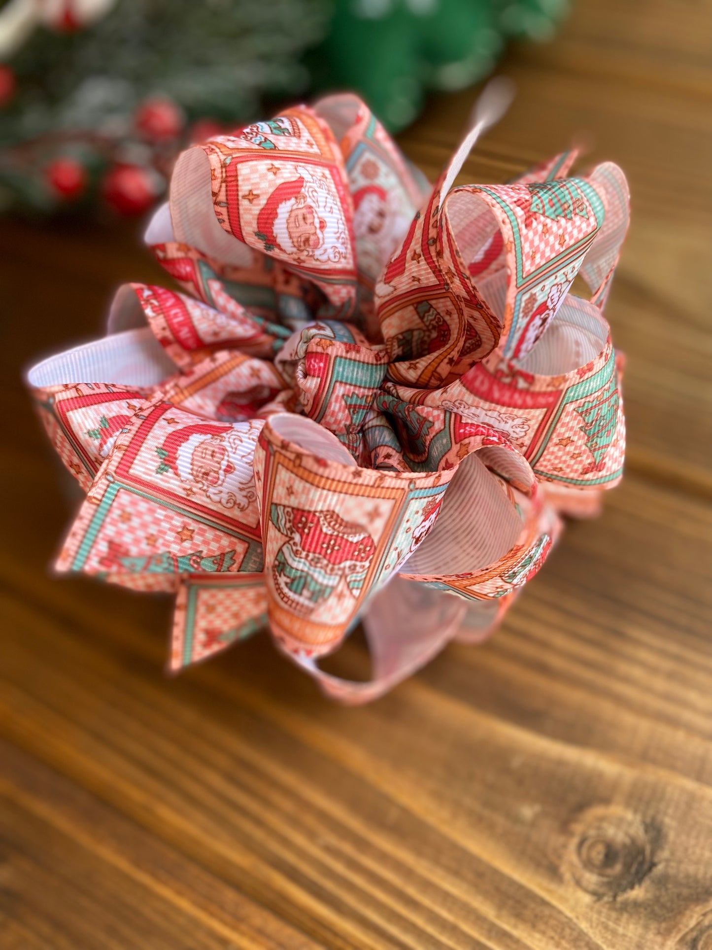 Vintage Merry Christmas Hair Bow - LilaReneeCreations