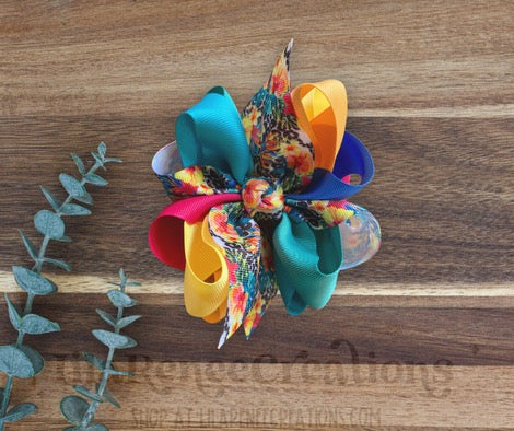 RTS Tropical Summer Hair Bows - LilaReneeCreations