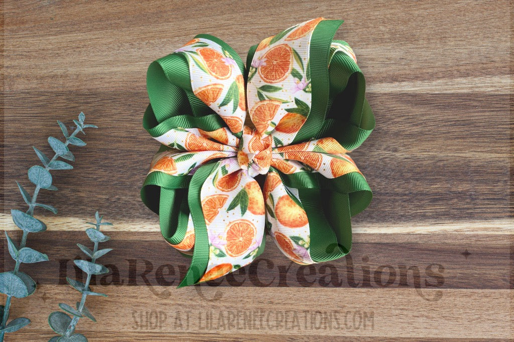 RTS Oranges Hair Bows - LilaReneeCreations