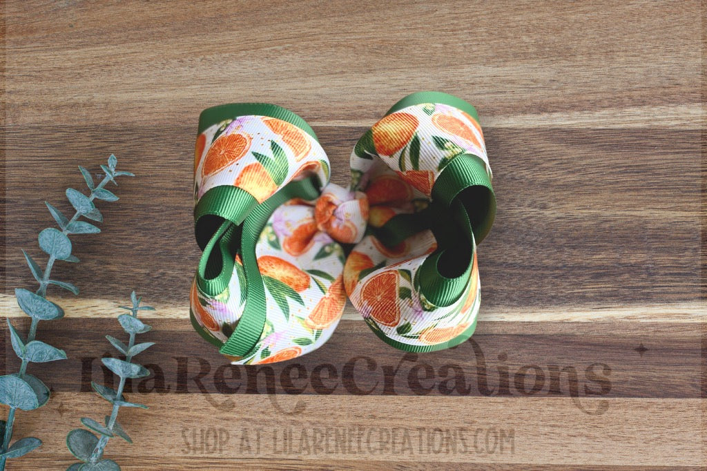 RTS Oranges Hair Bows - LilaReneeCreations